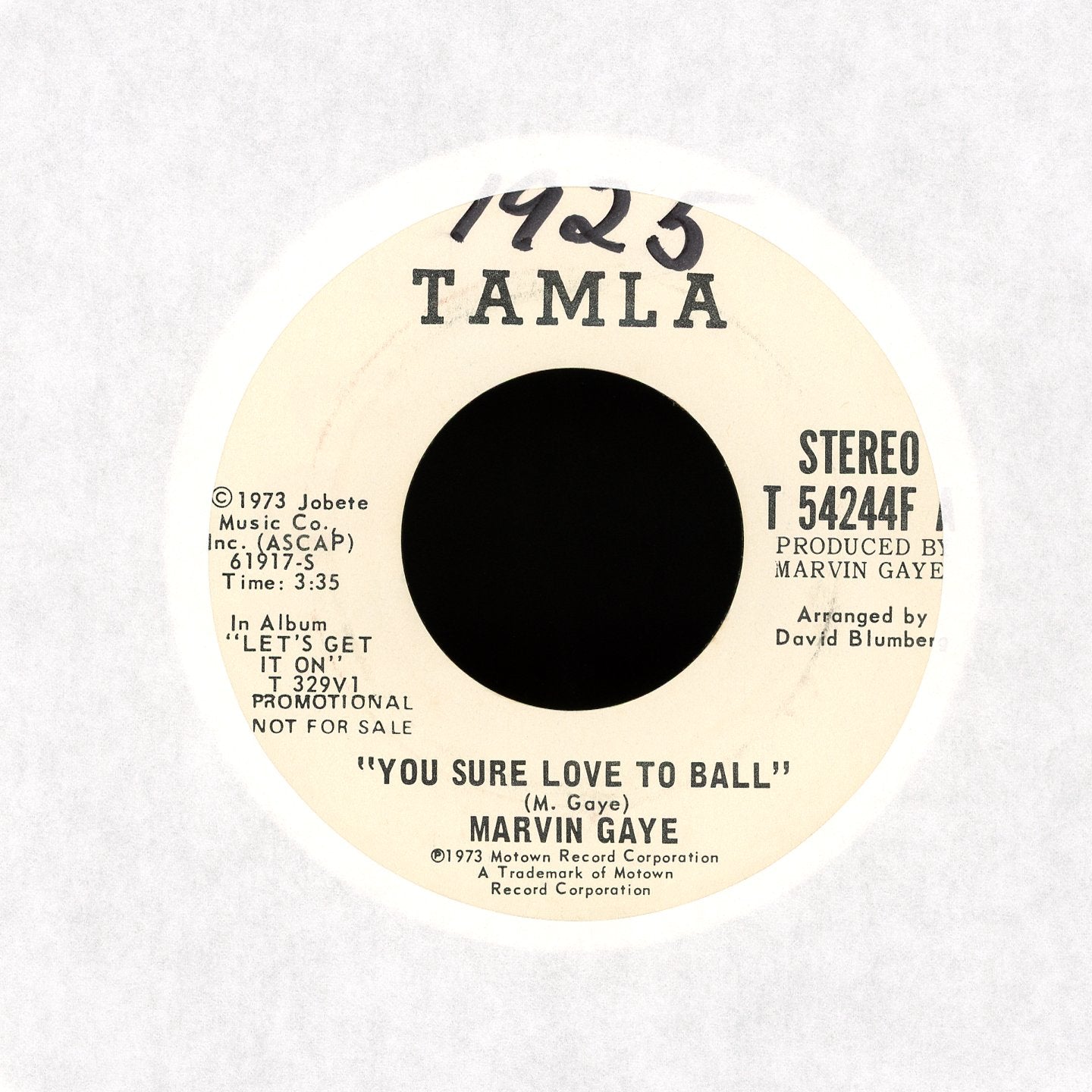 Marvin Gaye - You Sure Love To Ball on Tamla Promo Soul 45