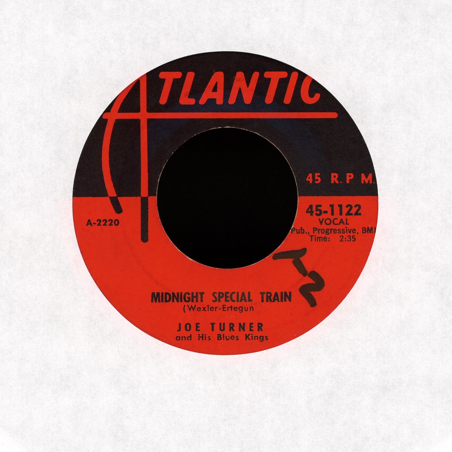 Joe Turner & His Blues Kings - Midnight Special Train / Feeling Happy on Atlantic Jump Blues R&B 45