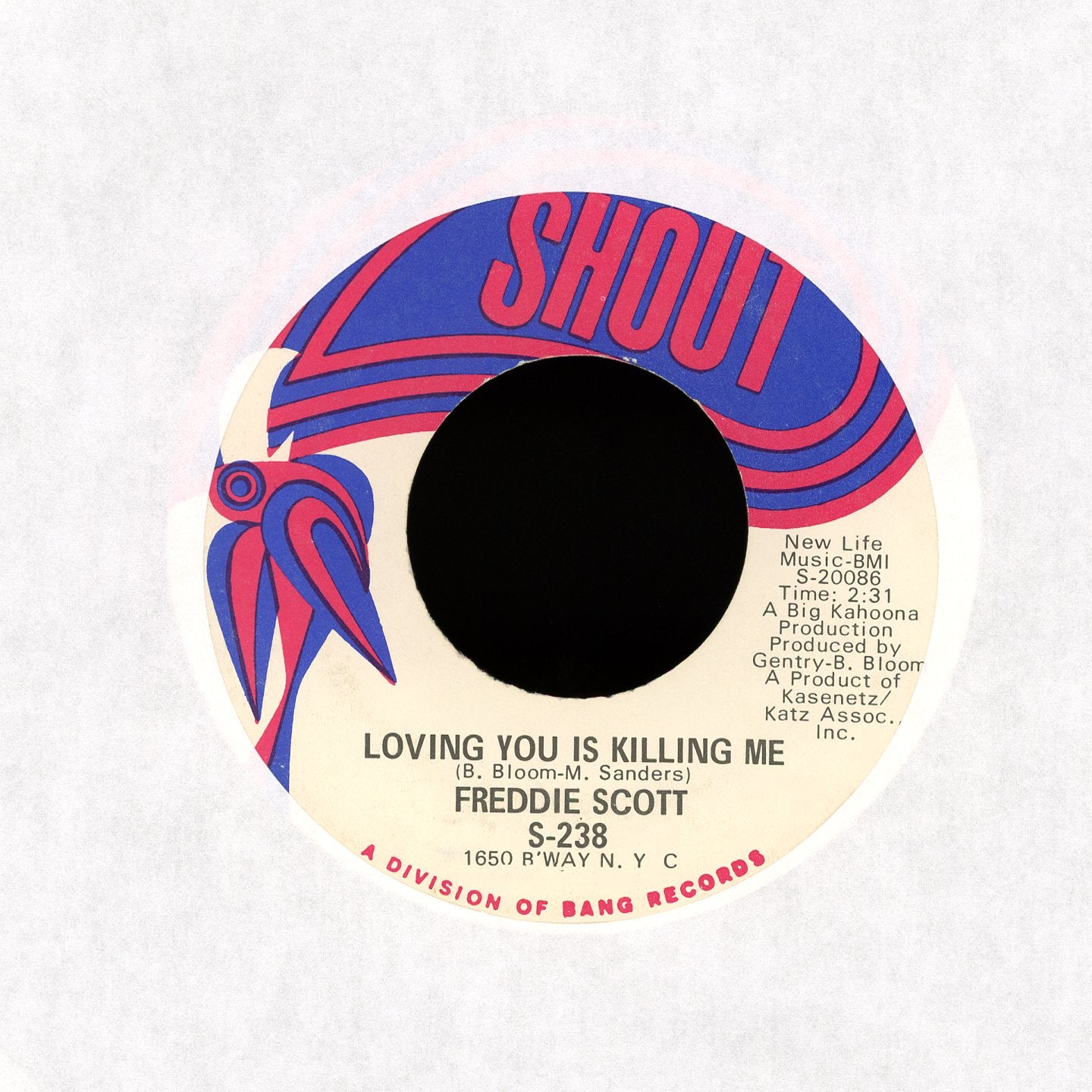 Freddie Scott - Cry To Me / No One Could Ever Love You on Shout Soul 45