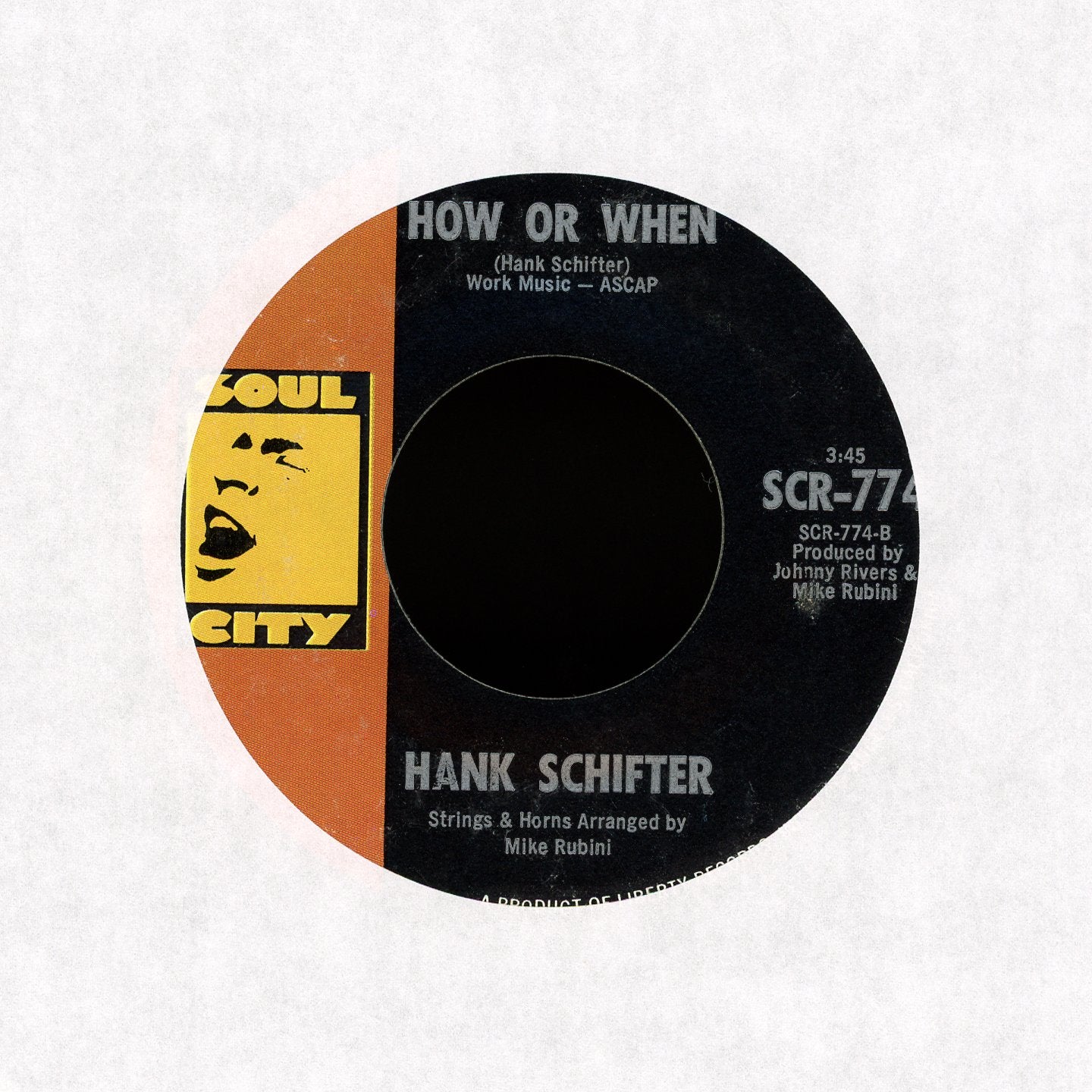 Hank Schifter - Long John / How Or When on Soul City Soul 45