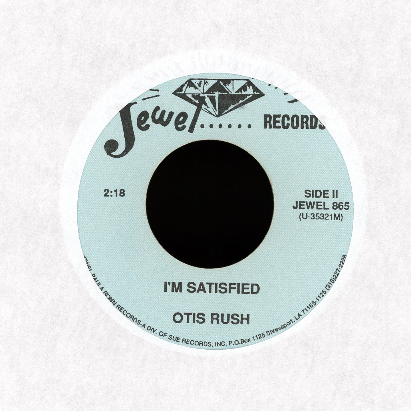 Otis Rush - Double Trouble / I'm Satisfied on Jewel Records Blues 45