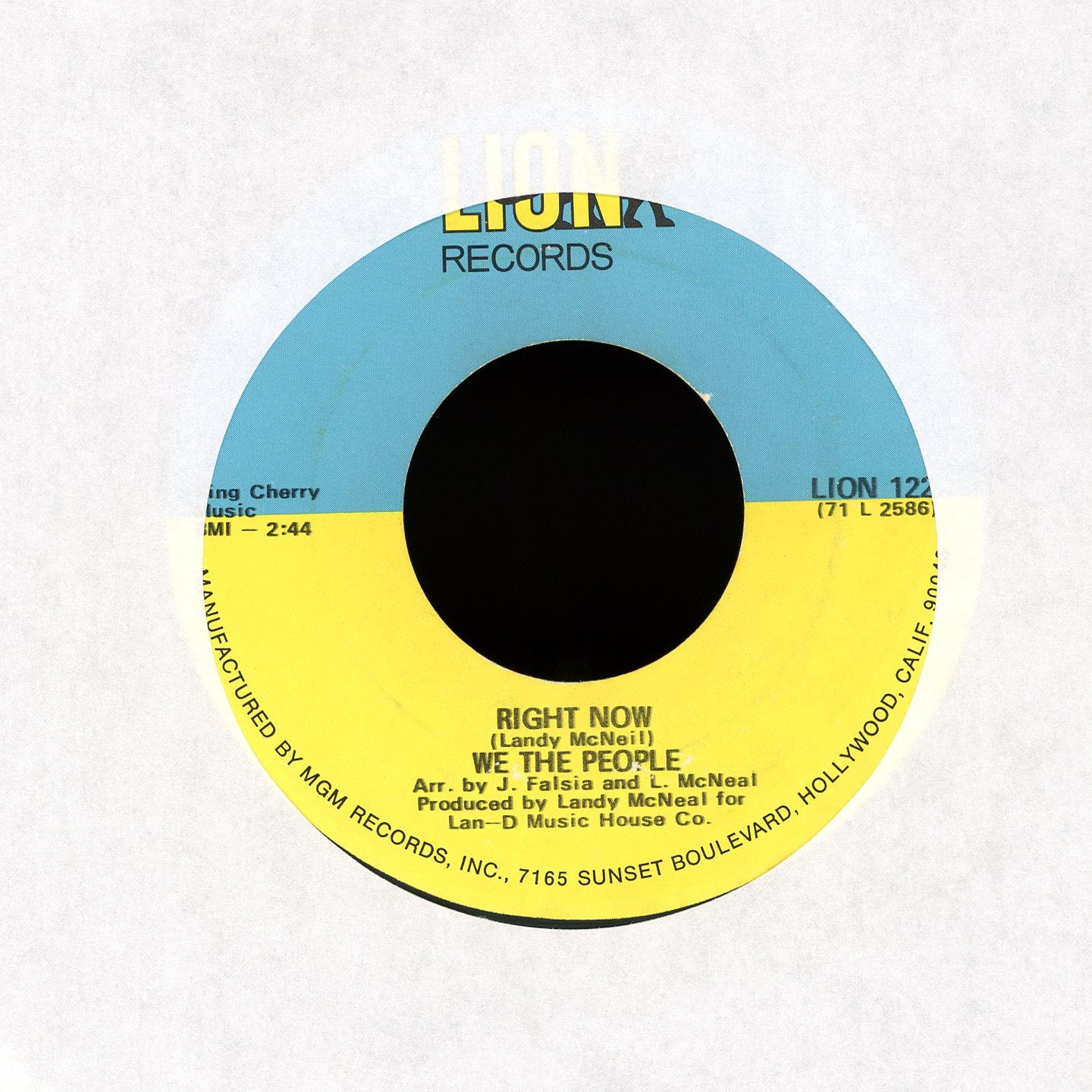 We The People - You Made Me (A Brand New World) / Right Now on Lion Records Soul 45