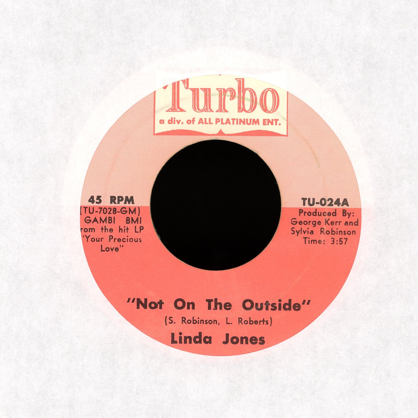 Linda Jones - Not On The Outside on Turbo Records