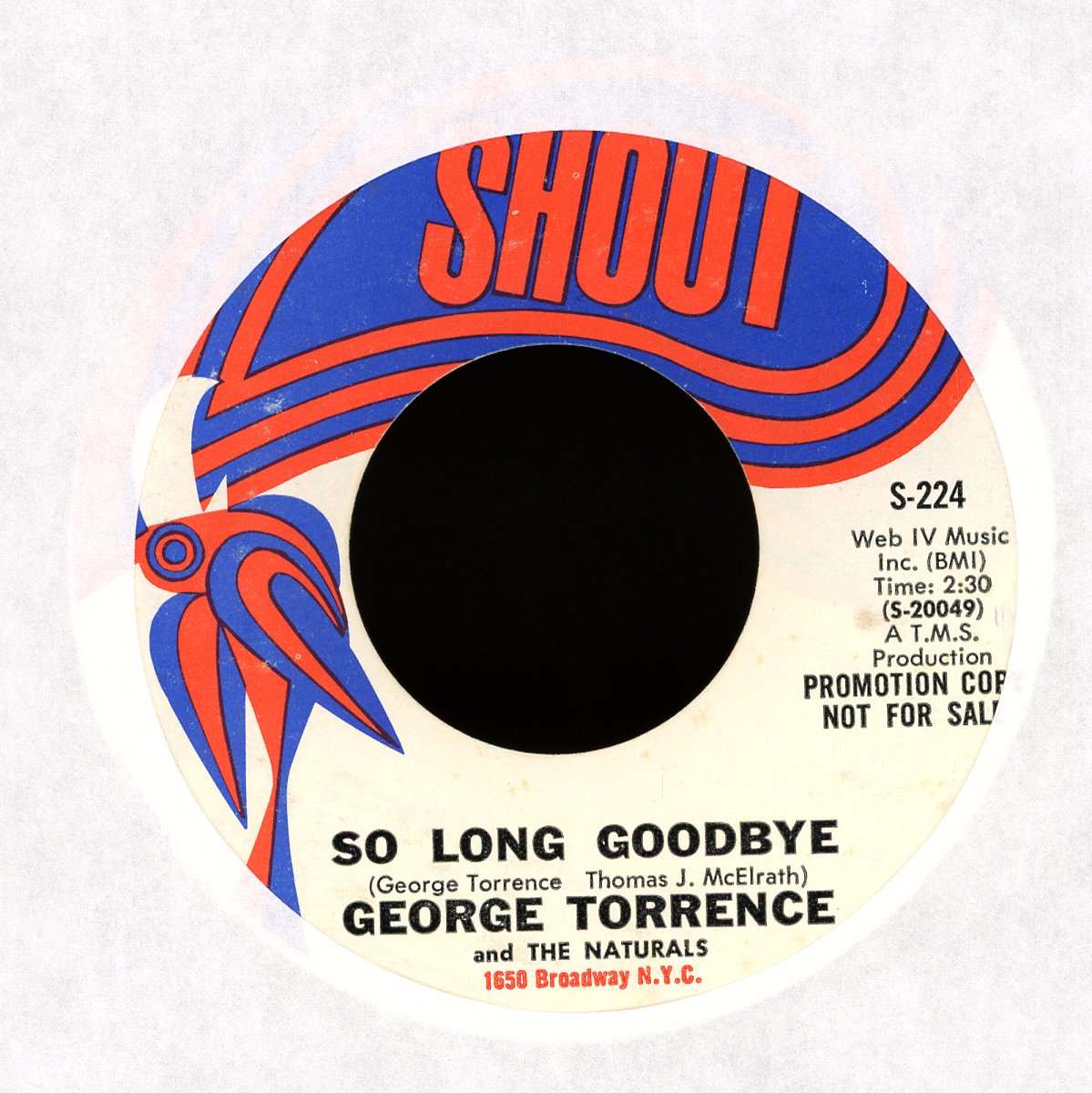 George Torrence - Lickin' Stick / So Long Goodbye on Shout Soul 45