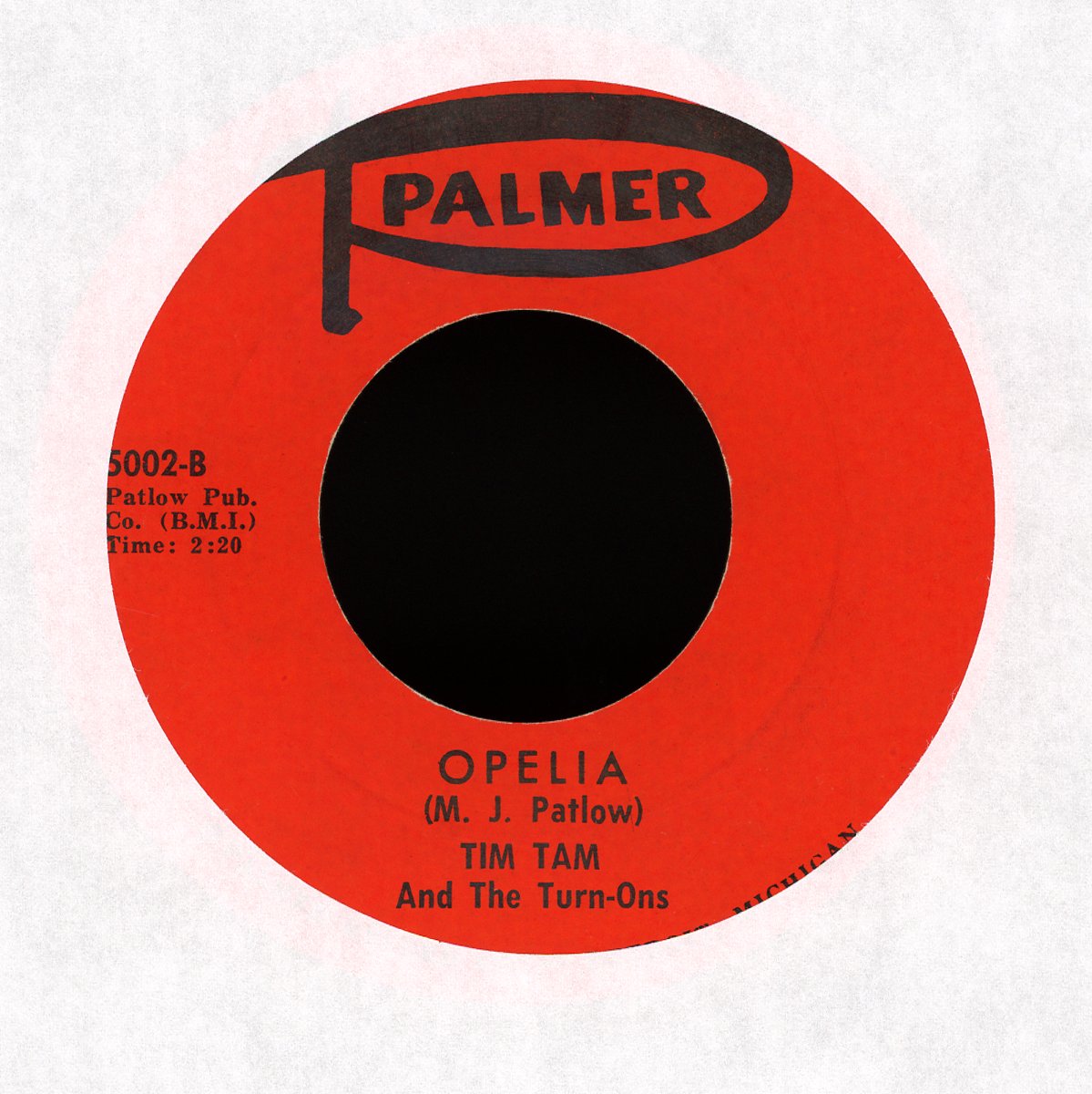 Tim Tam And The Turn-Ons - Wait A Minute / Ophelia on Palmer Northern Soul 45