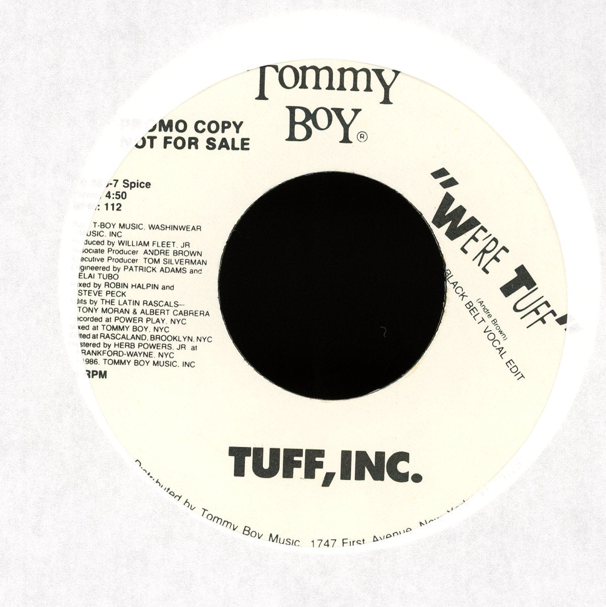 Tuff, Inc. - Golly Gee / We're Tuff on Tommy Boy Promo 45