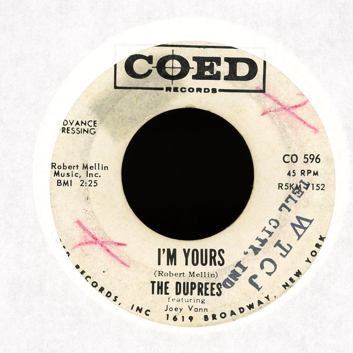 The Duprees - I'm Yours / Wishing Ring on Coed Promo Doo Wop 45