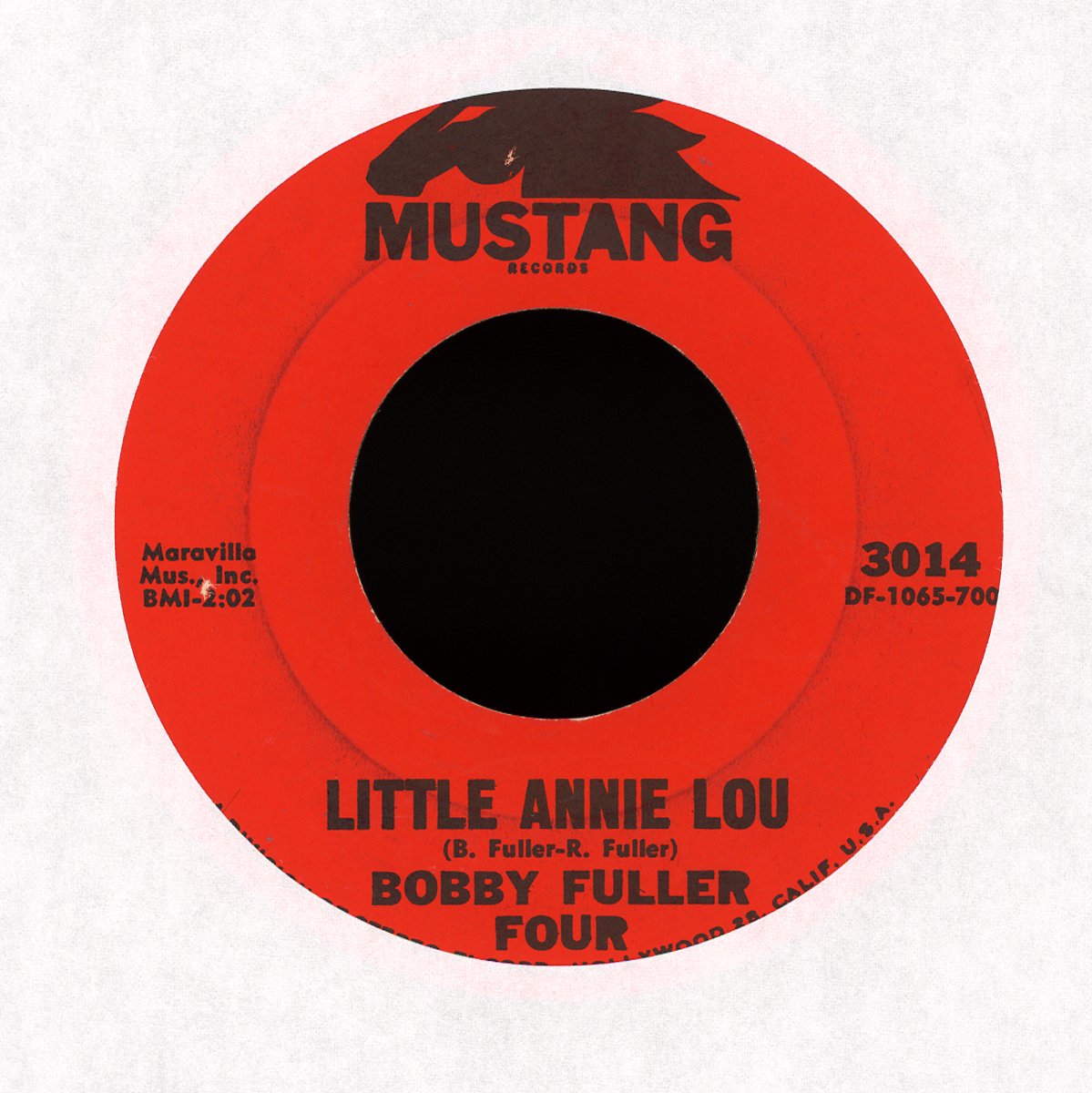 The Bobby Fuller Four - I Fought The Law / Little Annie Lou on Mustang Records Garage 45