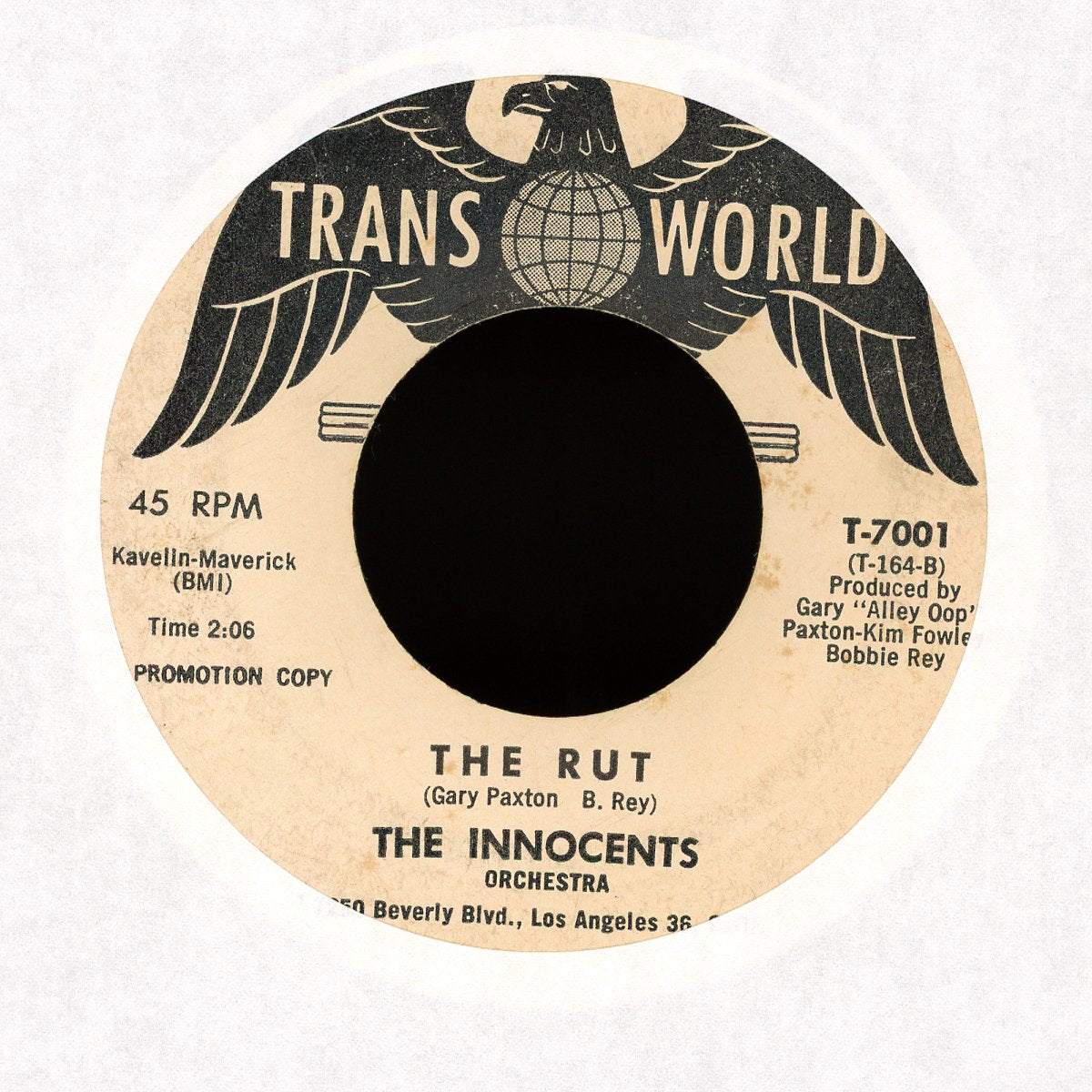 The Innocents - Tick Tock / The Rut on Trans World Promo Doo Wop 45