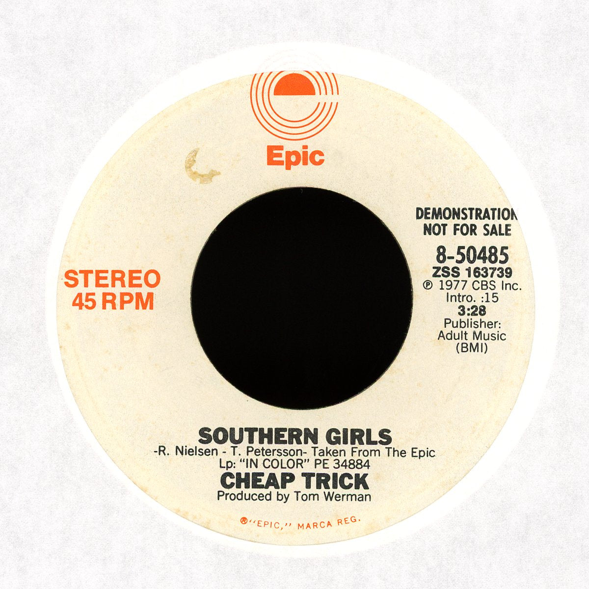 Cheap Trick - Southern Girls on Epic Promo Rock 45