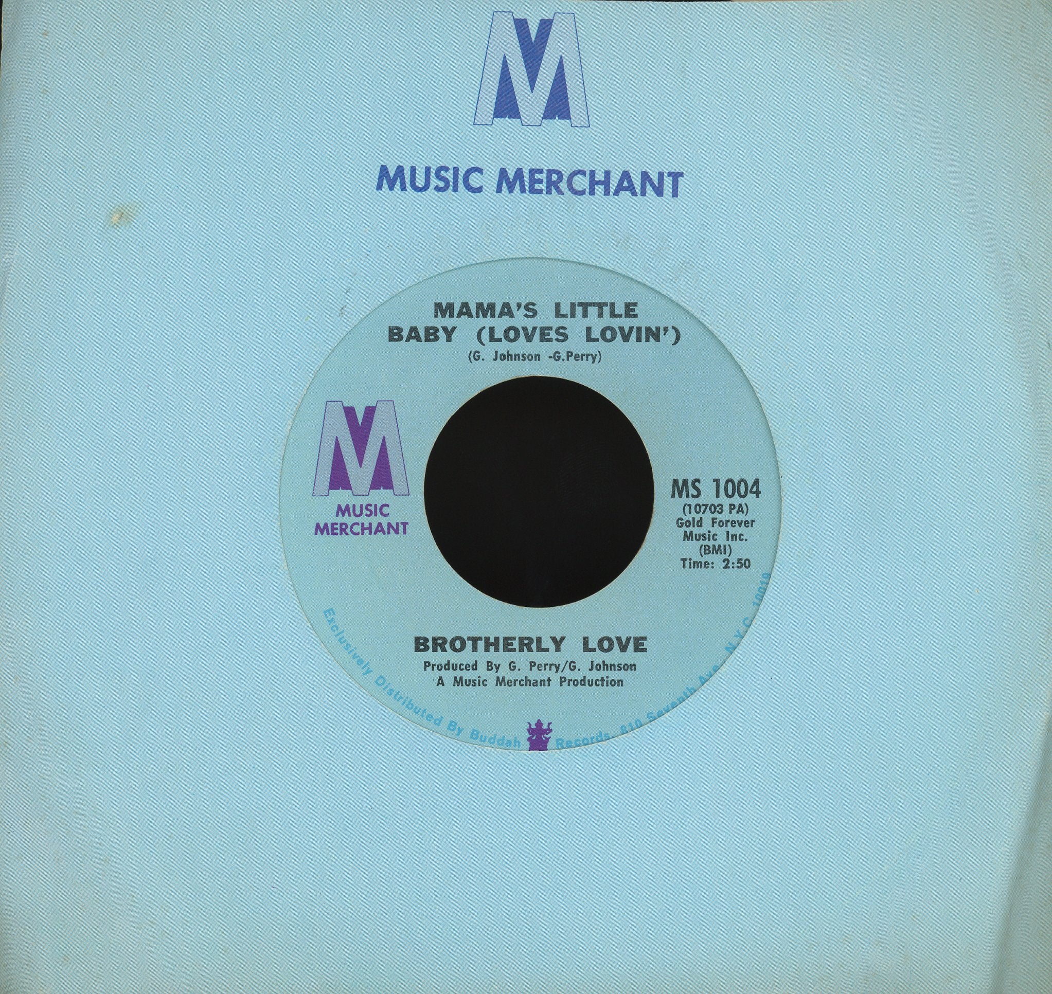 Brotherly Love - Bingo / Mama's Little Baby (Loves Lovin') on Music Merchant Soul 45