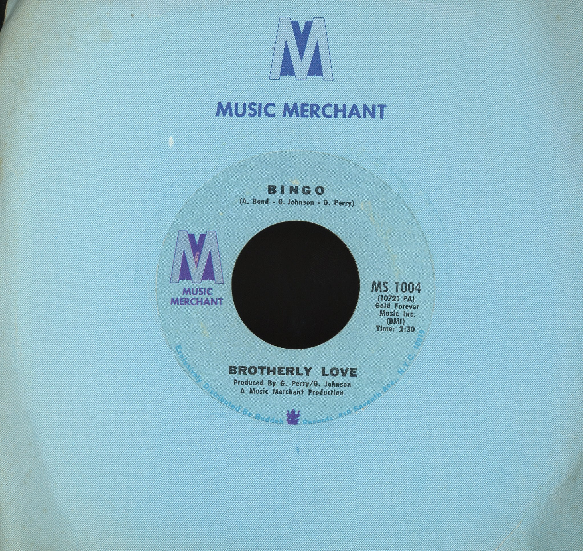 Brotherly Love - Bingo / Mama's Little Baby (Loves Lovin') on Music Merchant Soul 45