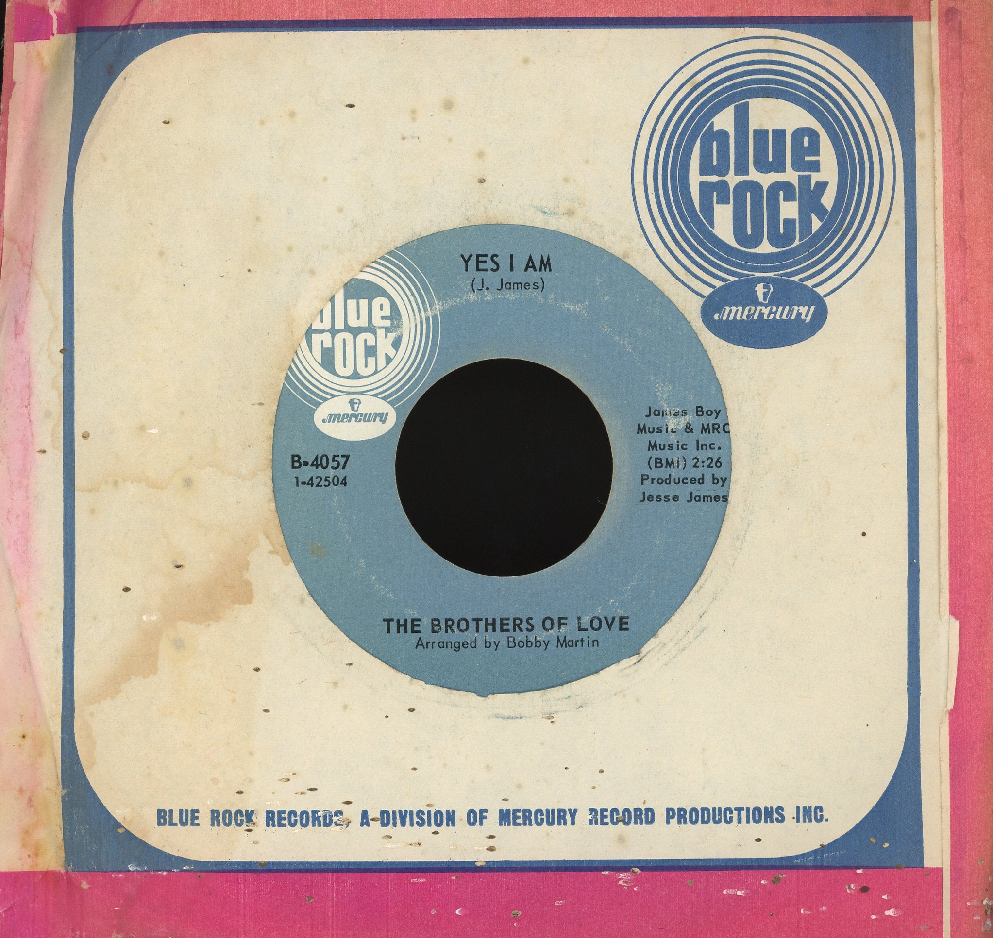 The Brothers Of Love - Yes I Am on Blue Rock Soul 45