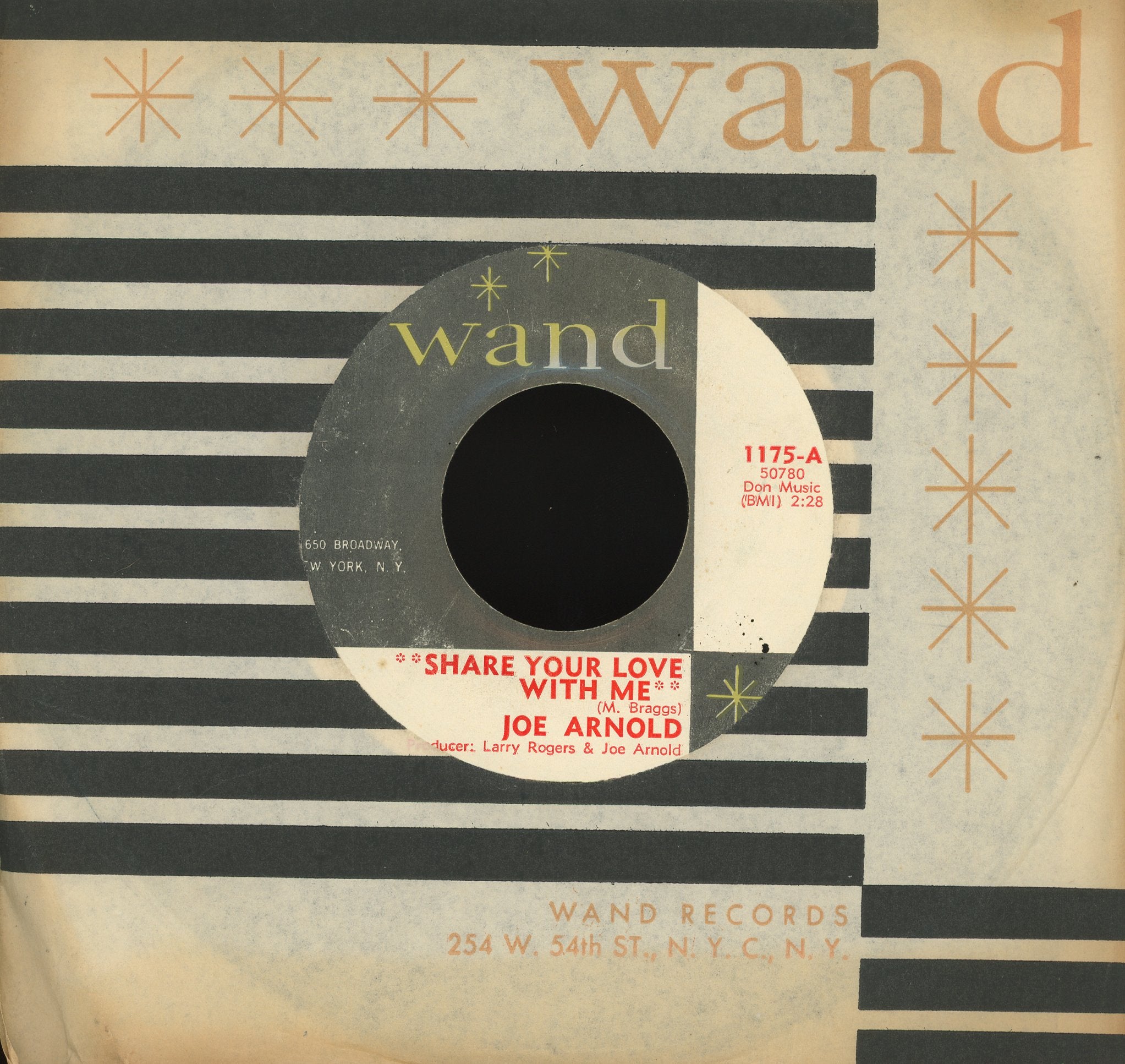 Joe Arnold - Share Your Love With Me / Soul Trippin' on Wand Soul 45