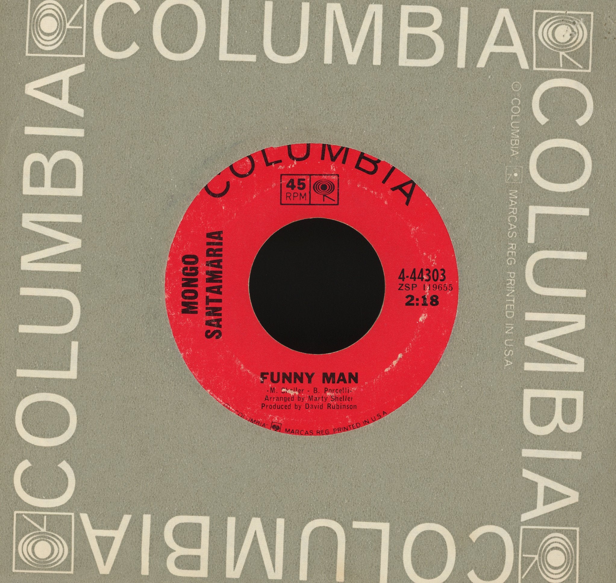 Mongo Santamaria - There Is A Mountain / Funny Man on Columbia Jazz Funk 45