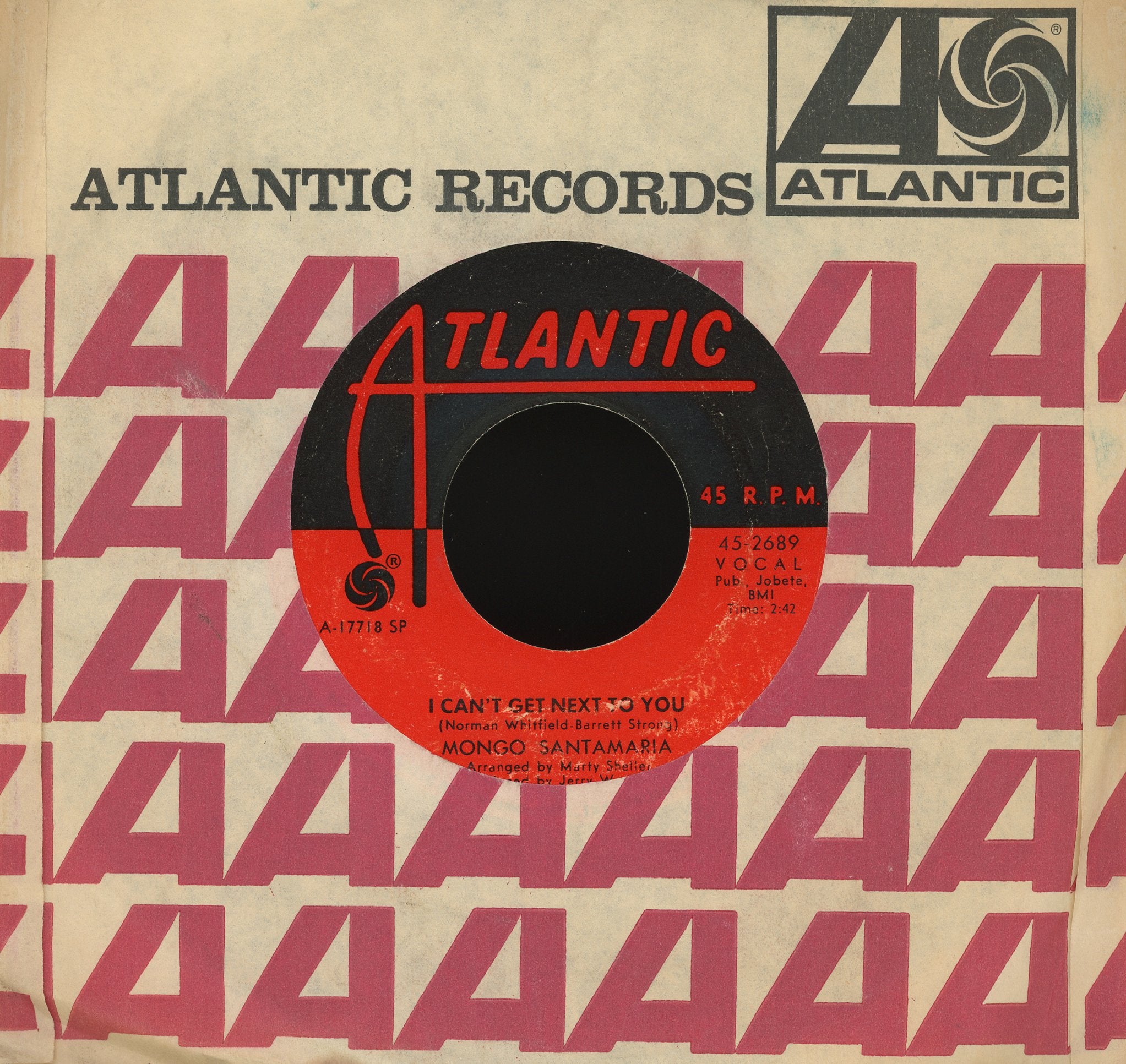 Mongo Santamaria - Feeling Alright / I Can’t Get Next To You on Atlantic Latin Funk 45 Breaks