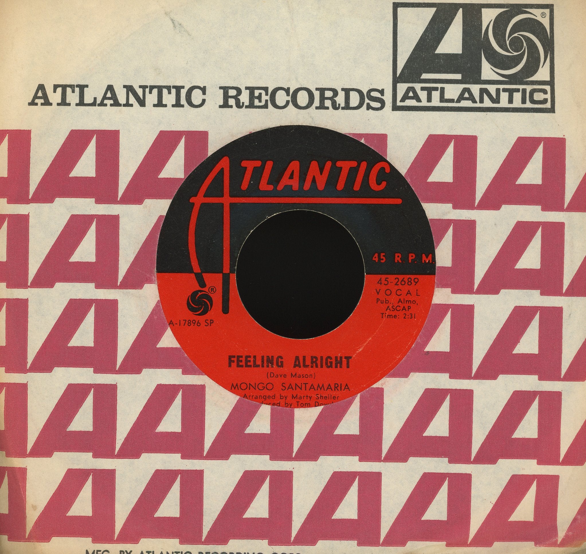 Mongo Santamaria - Feeling Alright / I Can’t Get Next To You on Atlantic Latin Funk 45 Breaks