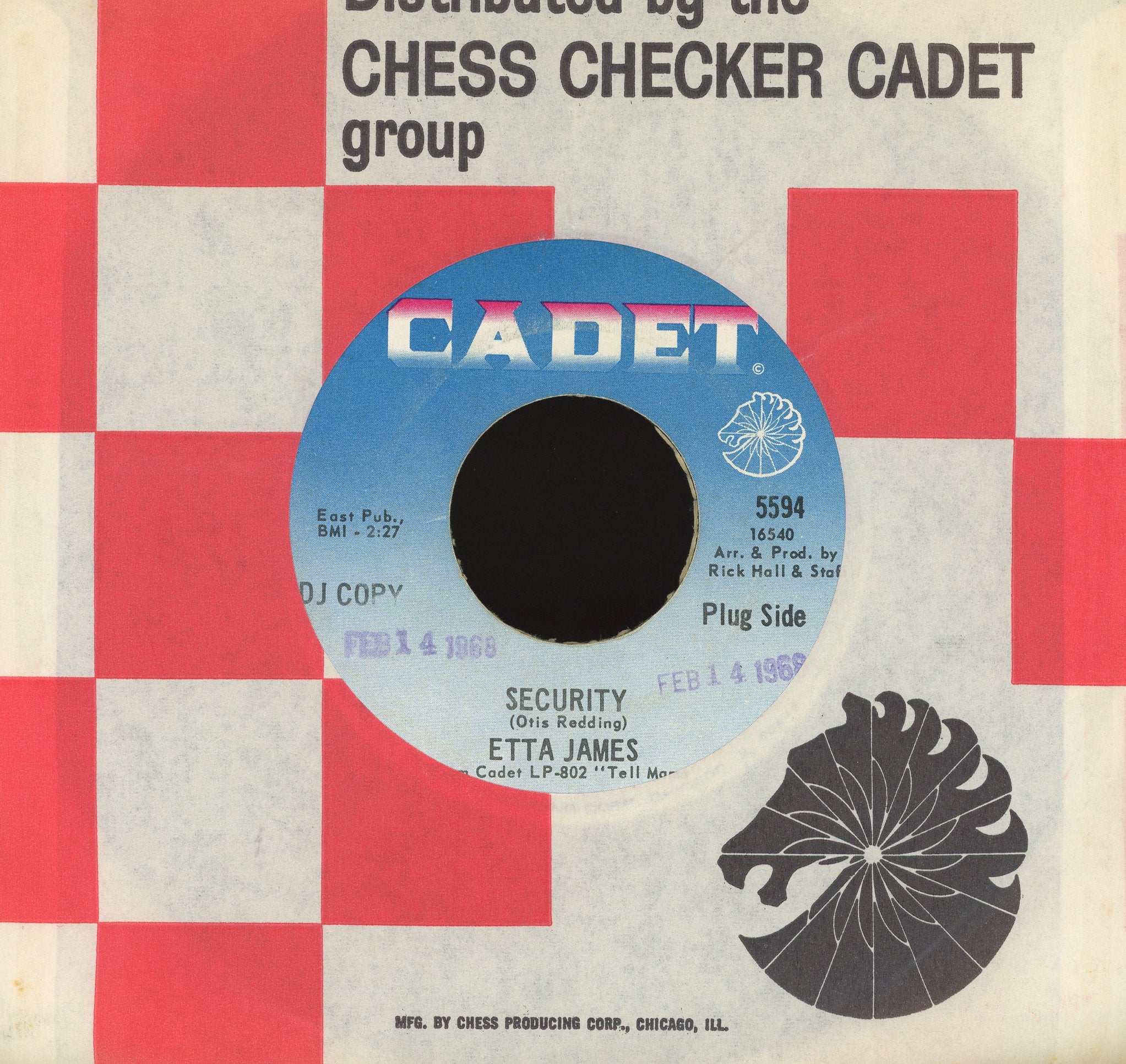 Etta James - Security / I'm Gonna Take What He's Got on Cadet Promo Soul 45