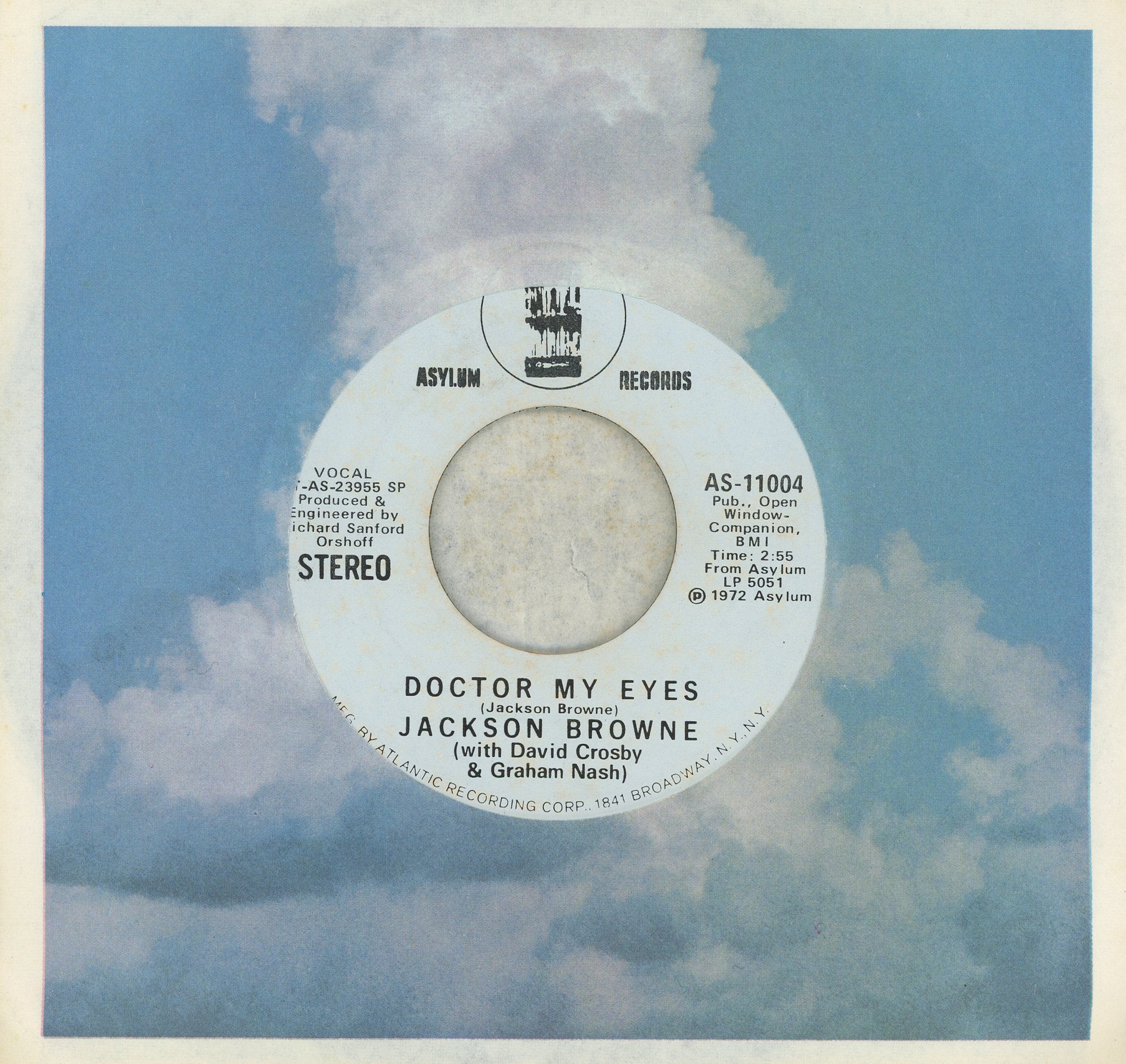 Jackson Browne - Doctor My Eyes on Asylum Records - Promo Rock 45