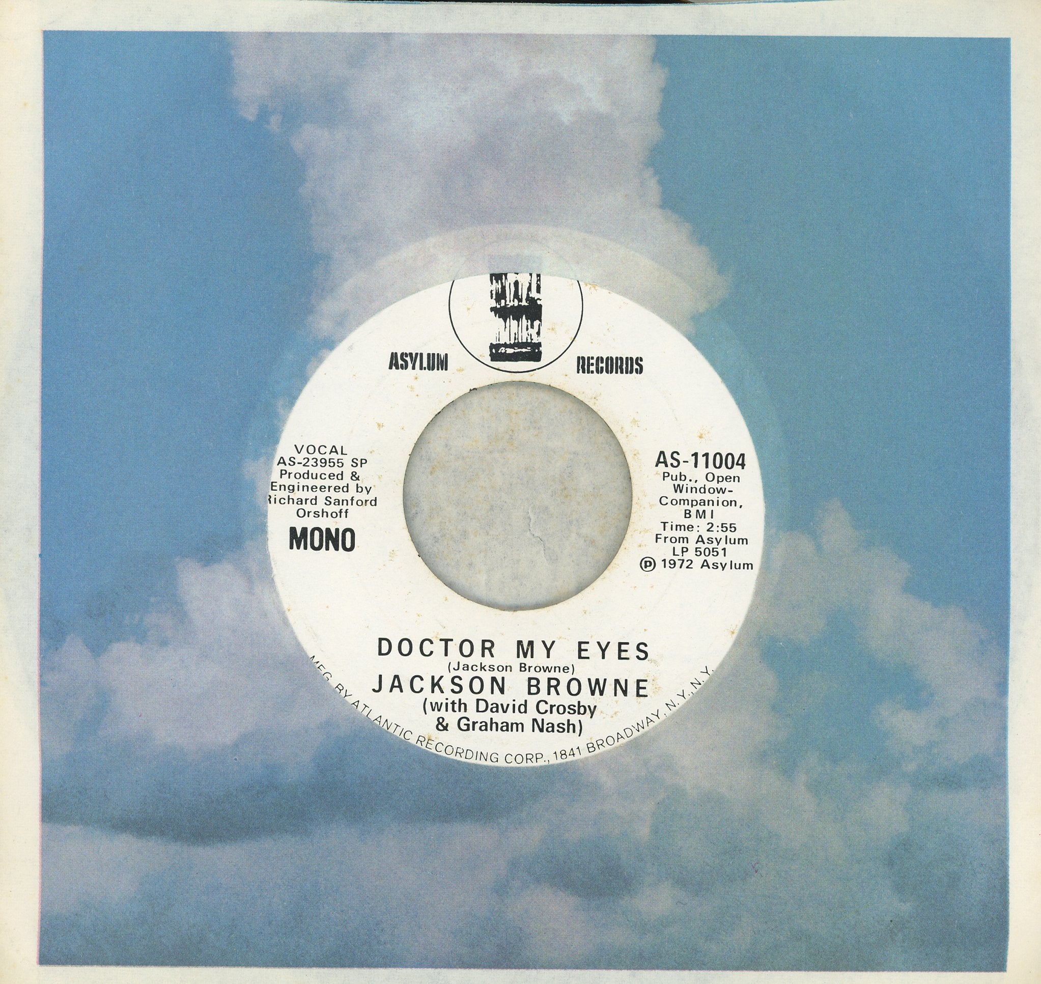 Jackson Browne - Doctor My Eyes on Asylum Records - Promo Rock 45