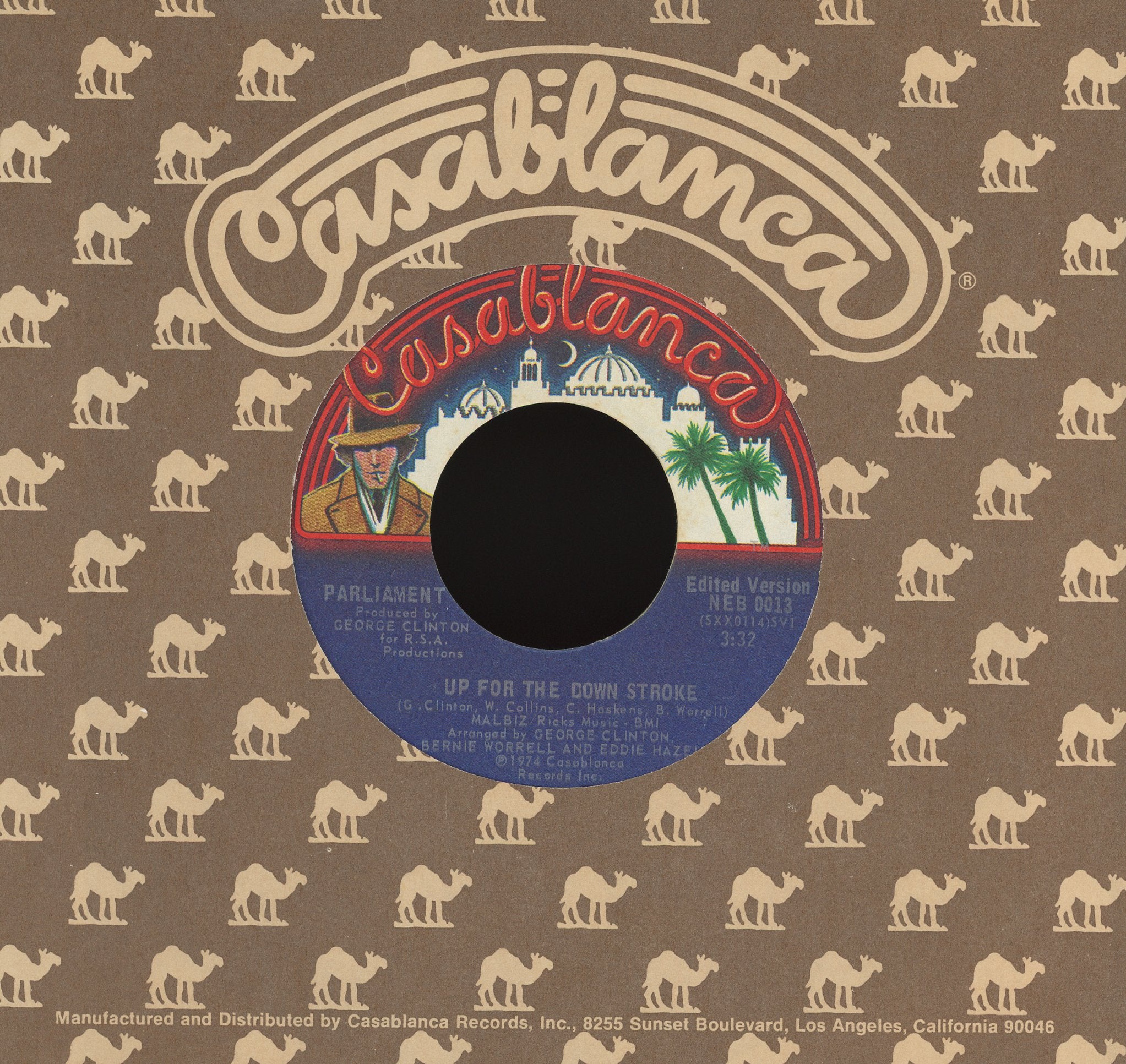 Parliament - Up For The Down Stroke / Presence Of A Brain on Casablanca Funk 45