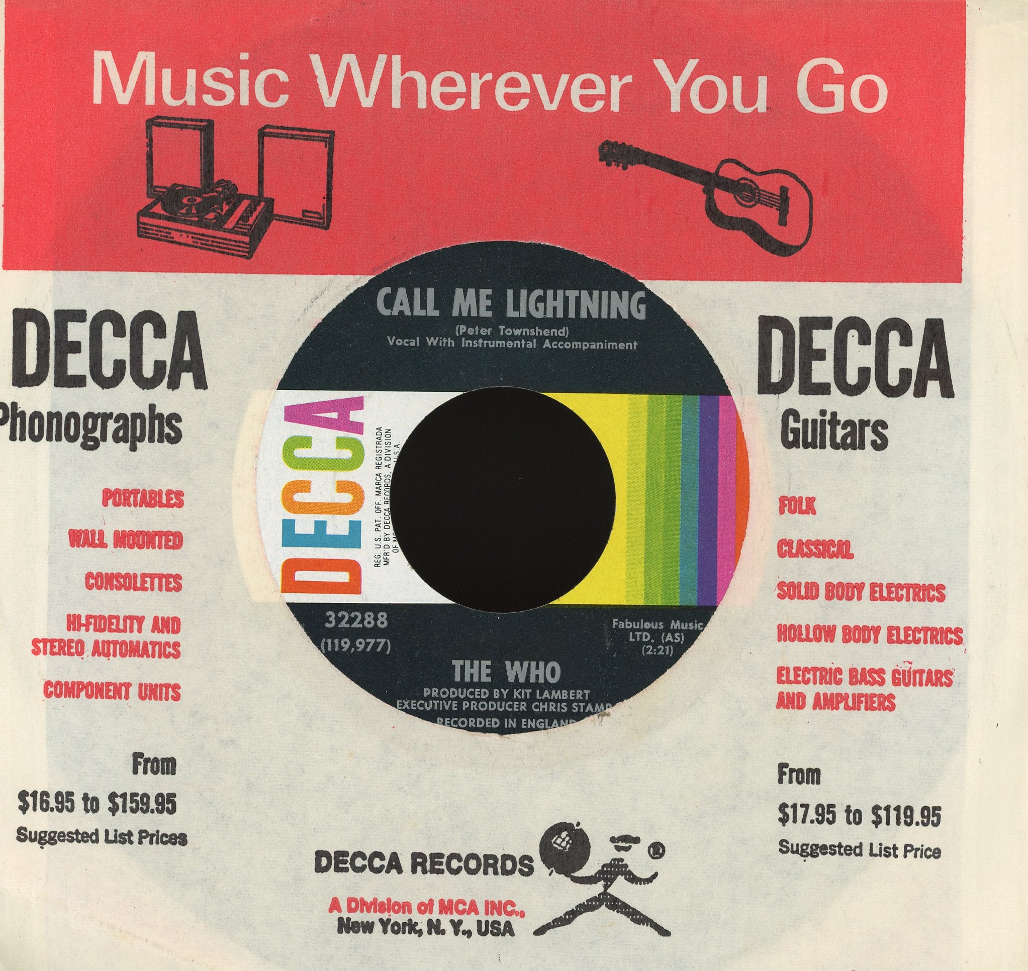 The Who - Call Me Lightning / Dr. Jekyll & Mr. Hyde on Decca Rock 45