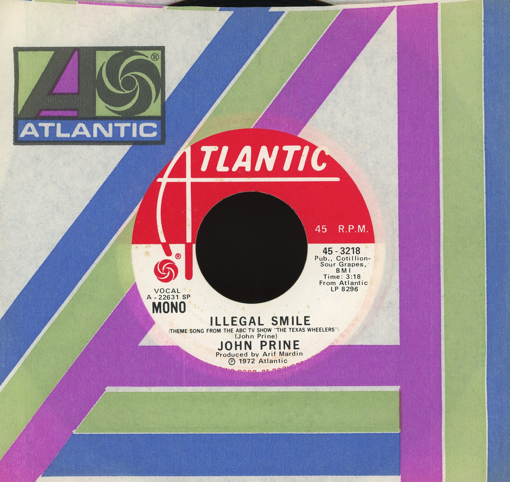 John Prine - Illegal Smile on Atlantic Promo 45