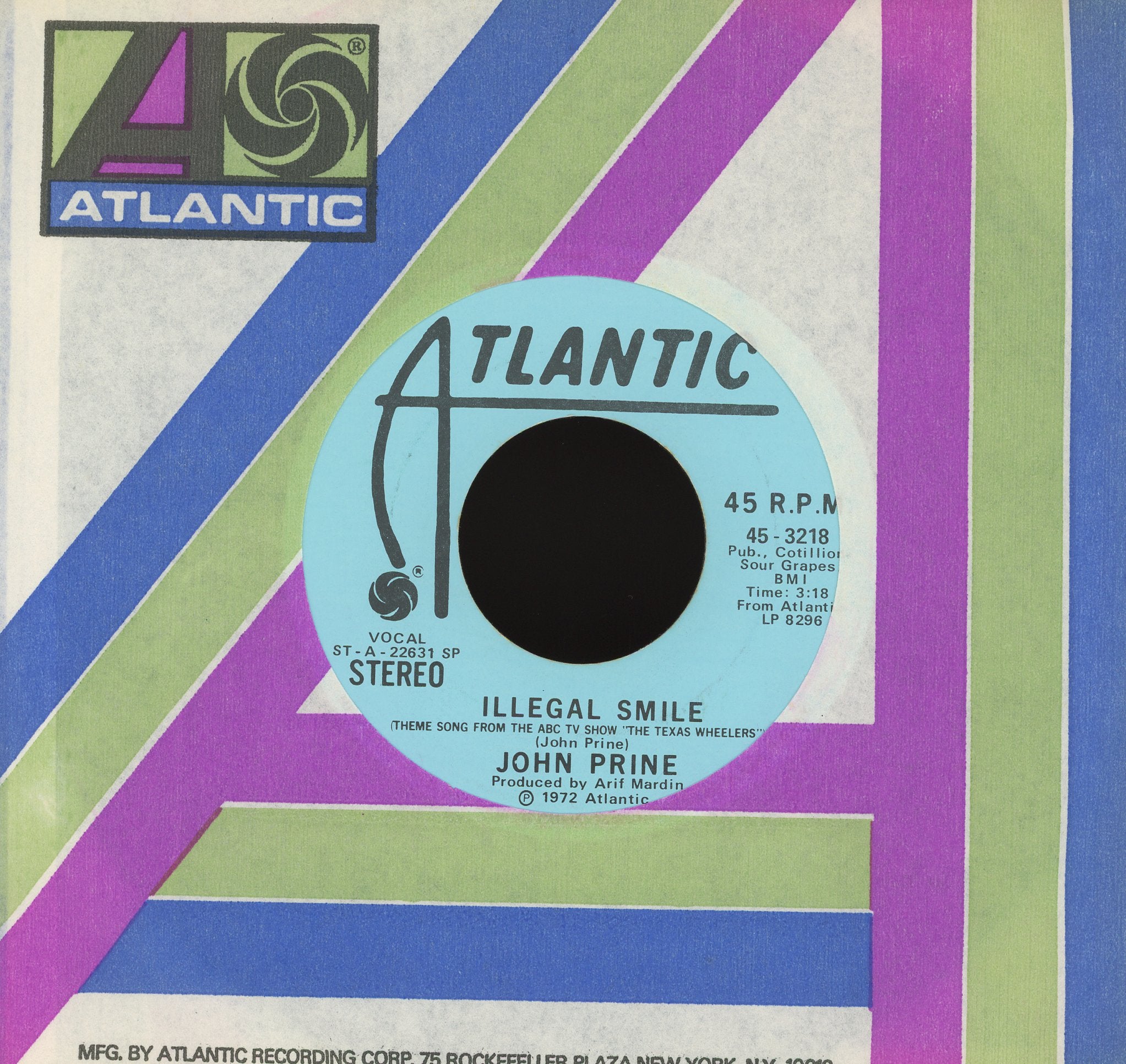 John Prine - Illegal Smile on Atlantic Promo 45