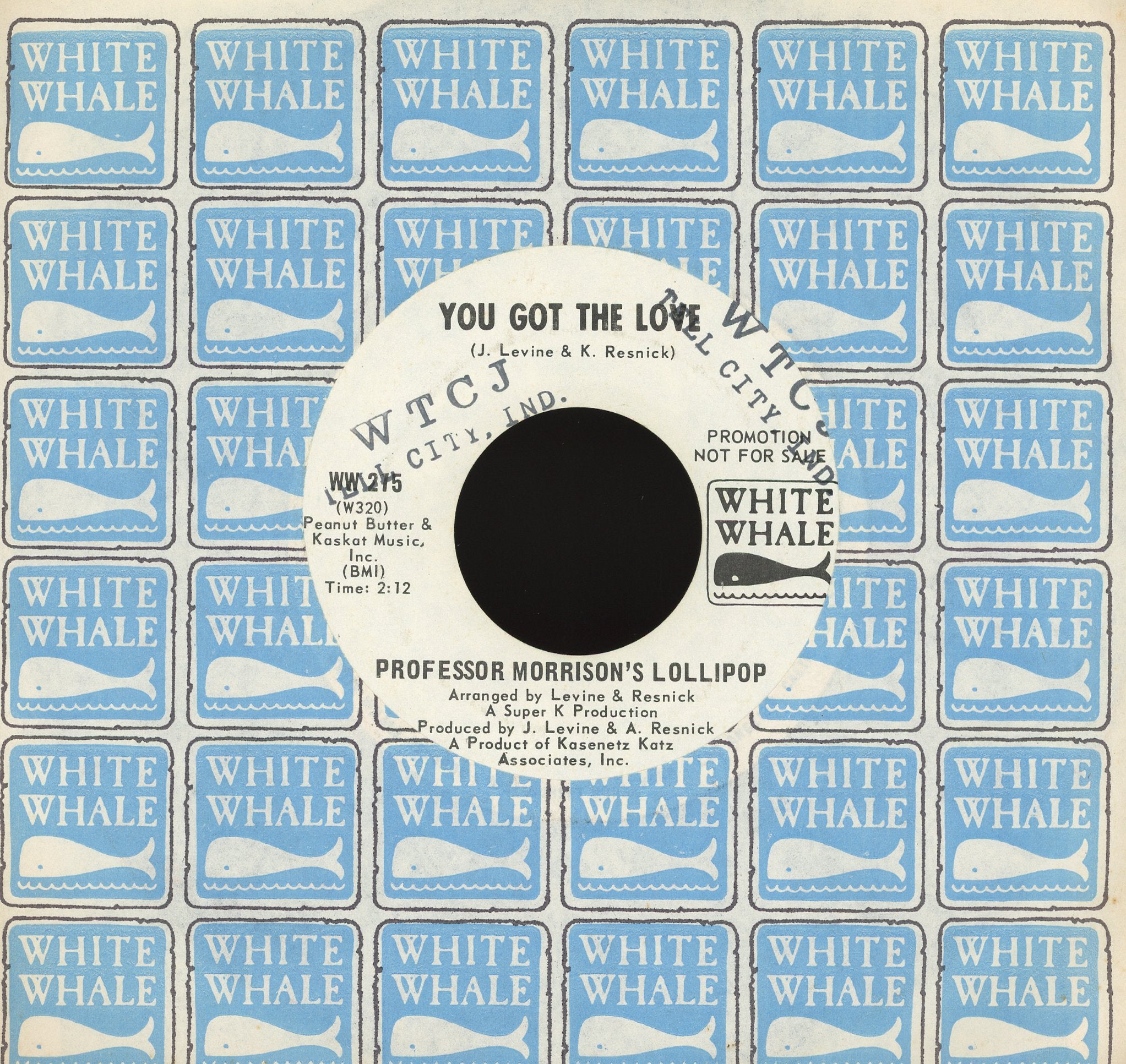 Professor Morrison's Lollipop - You Got The Love / Gypsy Lady on White Whale Promo Garage 45