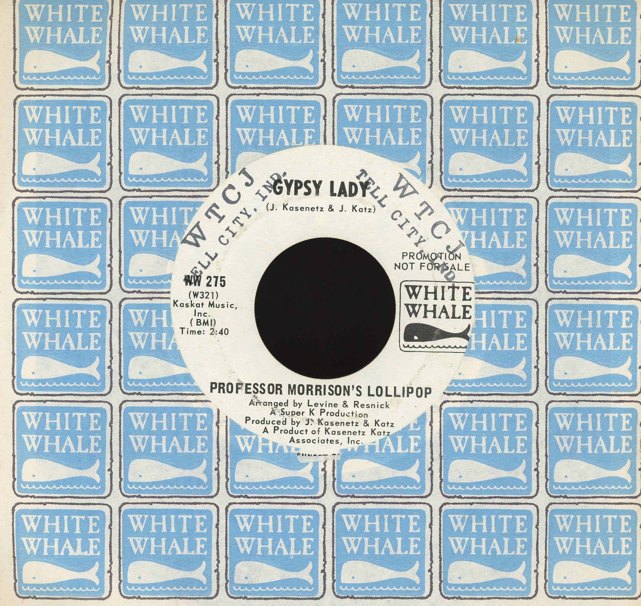 Professor Morrison's Lollipop - You Got The Love / Gypsy Lady on White Whale Promo Garage 45