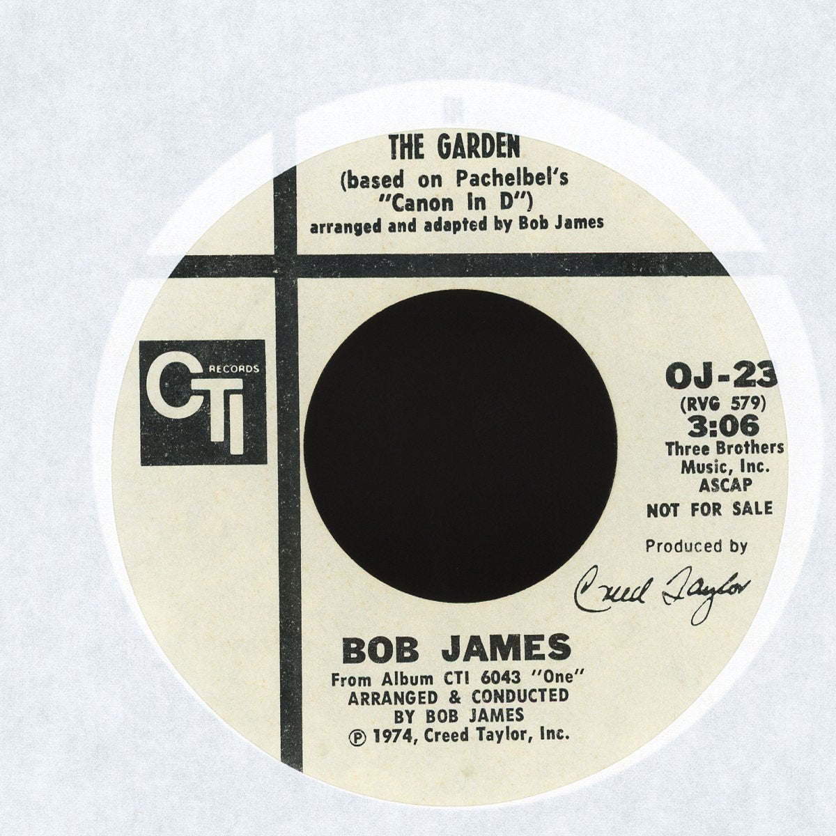 Bob James - Night On Bald Mountain / In The Garden on CTI Records Promo Jazz-Funk 45