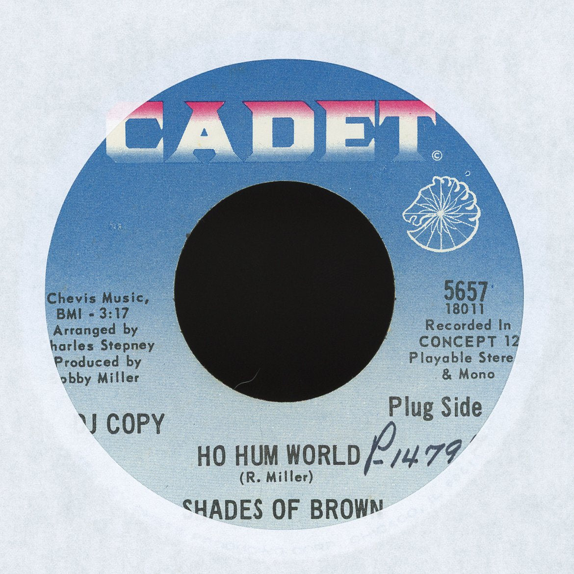 Shades Of Brown - Ho Hum World / Little Girl on Cadet Promo Soul 45