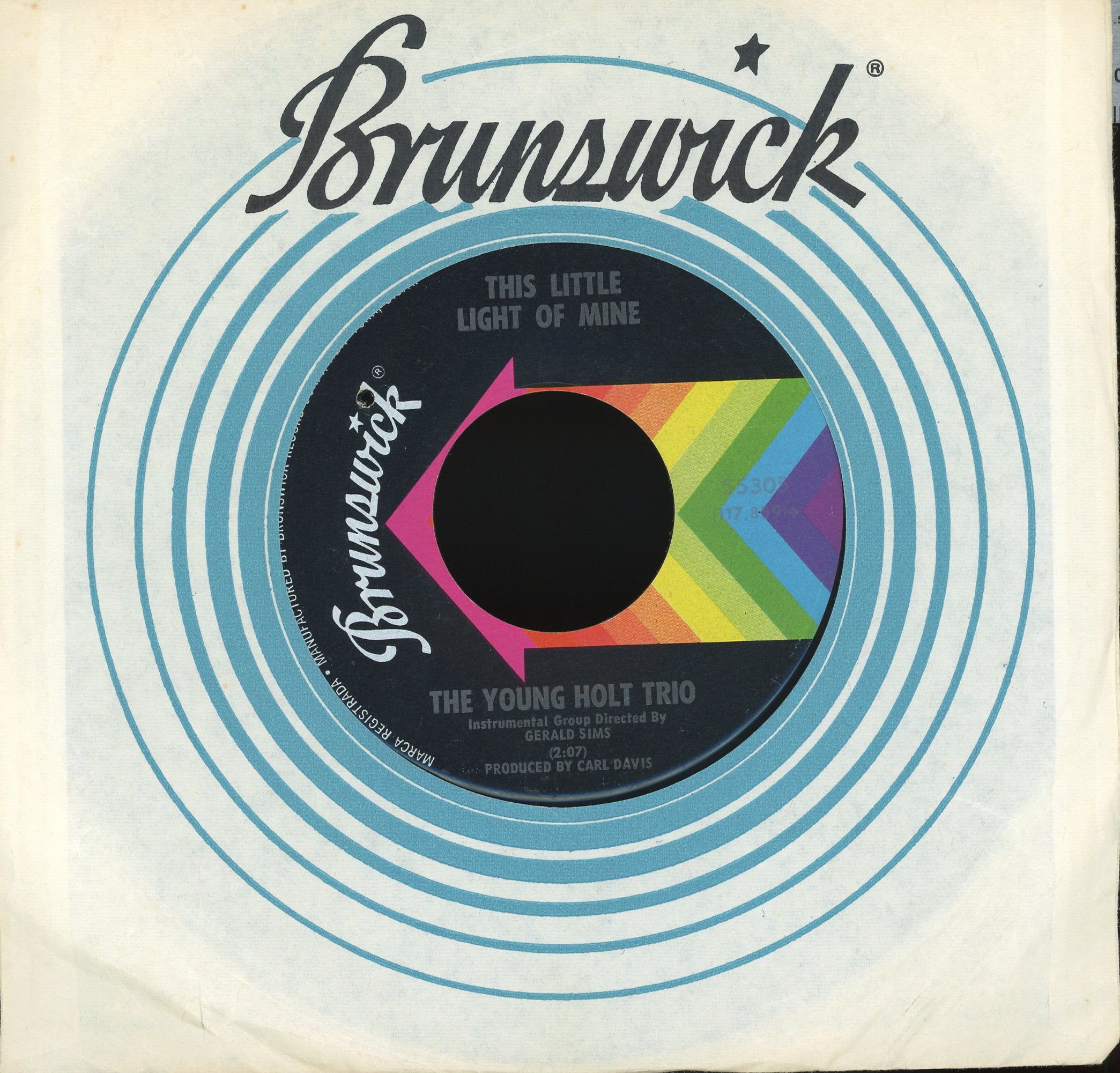 Young Holt Trio - Wack Wack / This Little Light Of Mine on Brunswick Mod Jazz 45