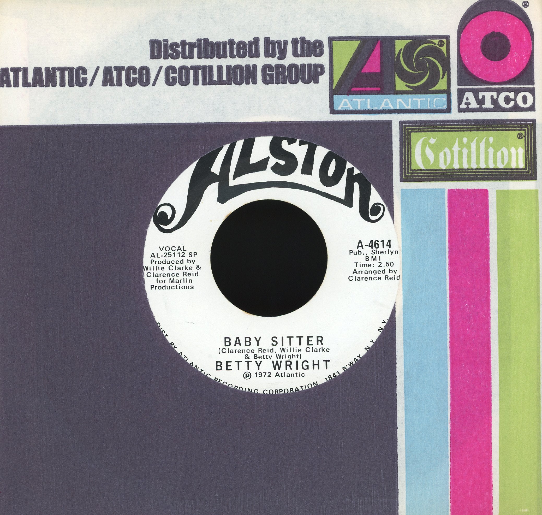 Betty Wright - Baby Sitter on Alston Records Promo Funk Soul 45