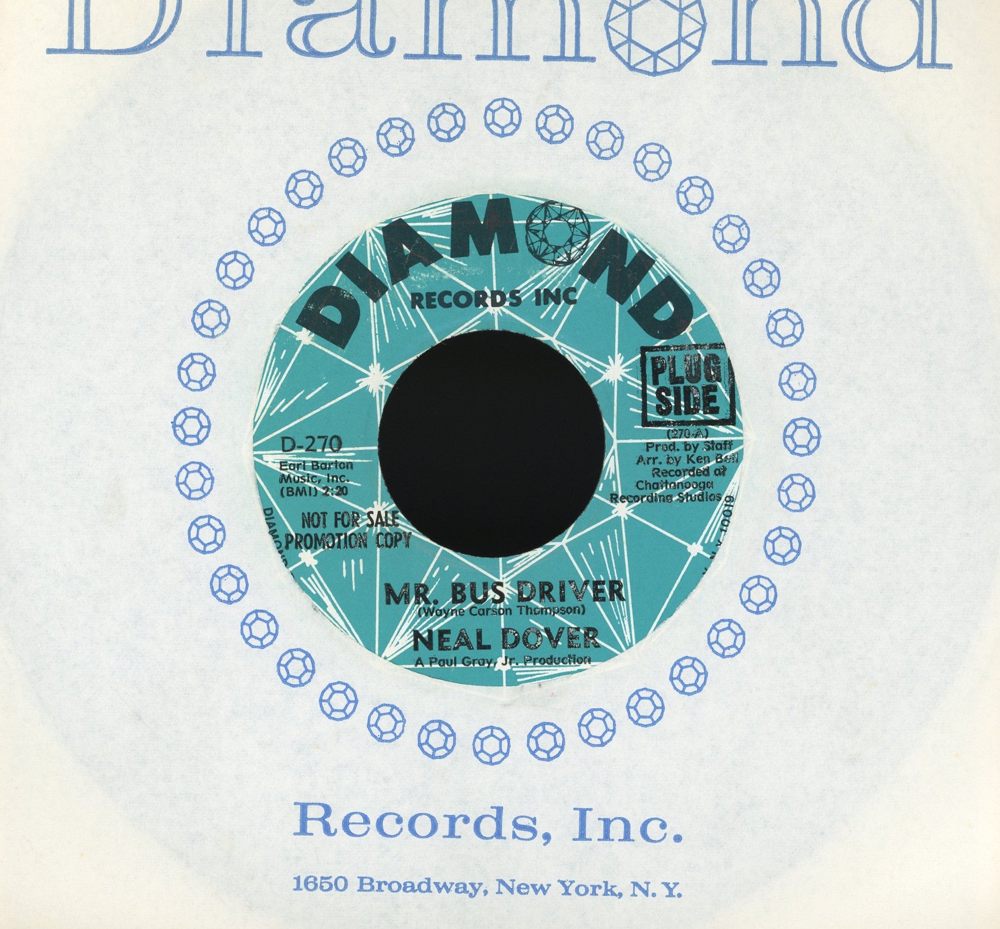 Neal Dover - Mr. Bus Driver on Diamond Records Inc Promo Northern Soul 45