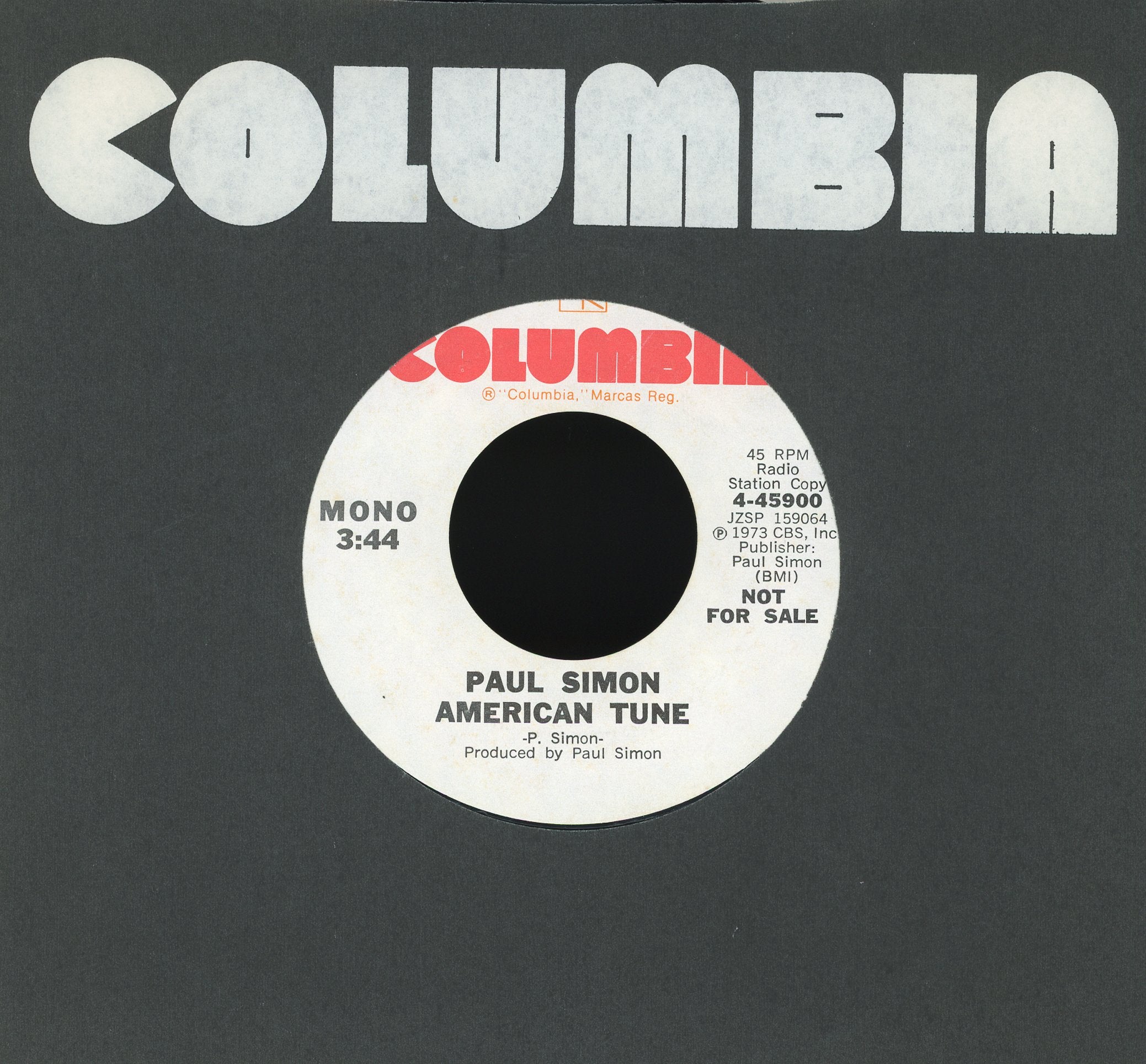 Paul Simon - American Tune on Columbia Promo Rock 45