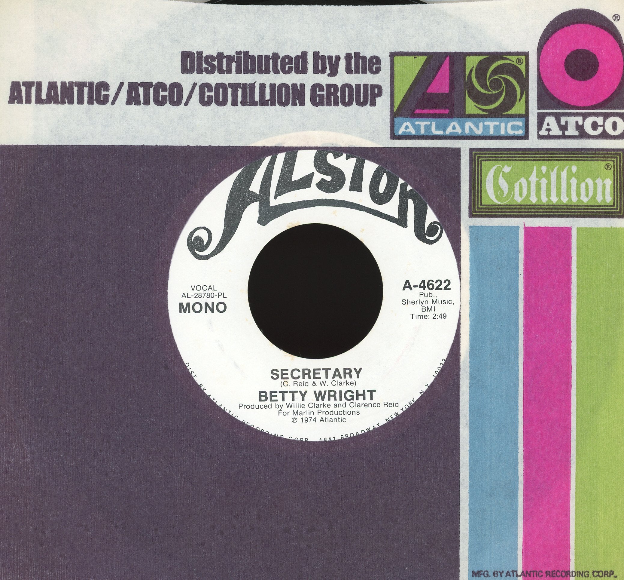 Betty Wright - Secretary on Alston Records Promo Soul 45