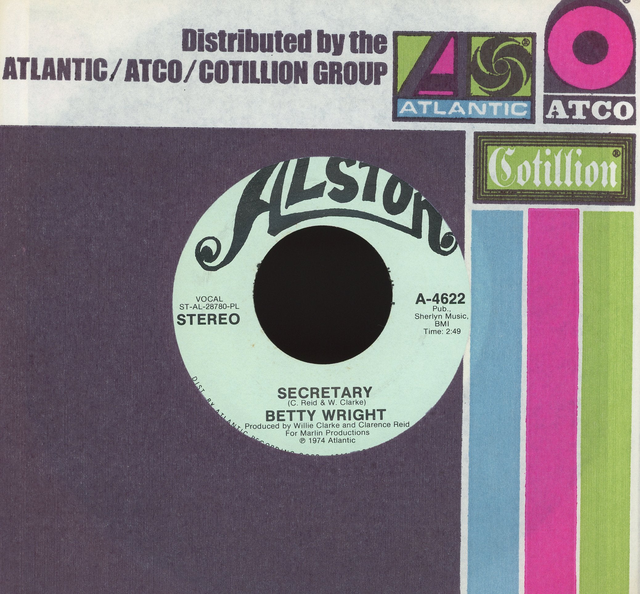 Betty Wright - Secretary on Alston Records Promo Soul 45