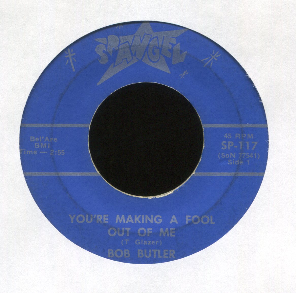 Robert Butler - You're Making A Fool Out Of Me on Spangel Rockabilly 45