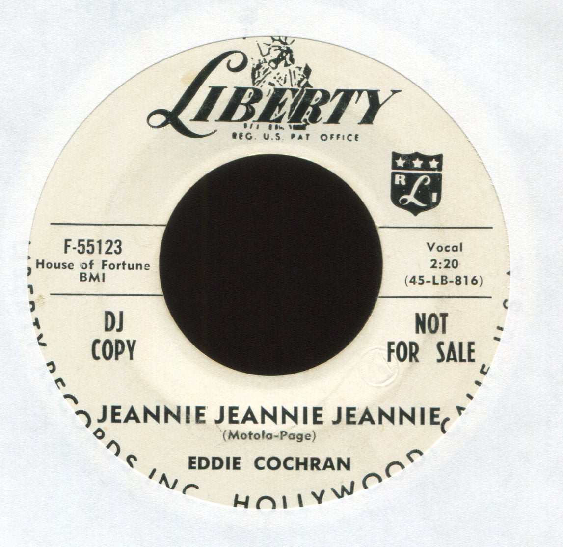 Eddie Cochran - Jeannie Jeannie Jeannie on Liberty Promo Rockabilly 45