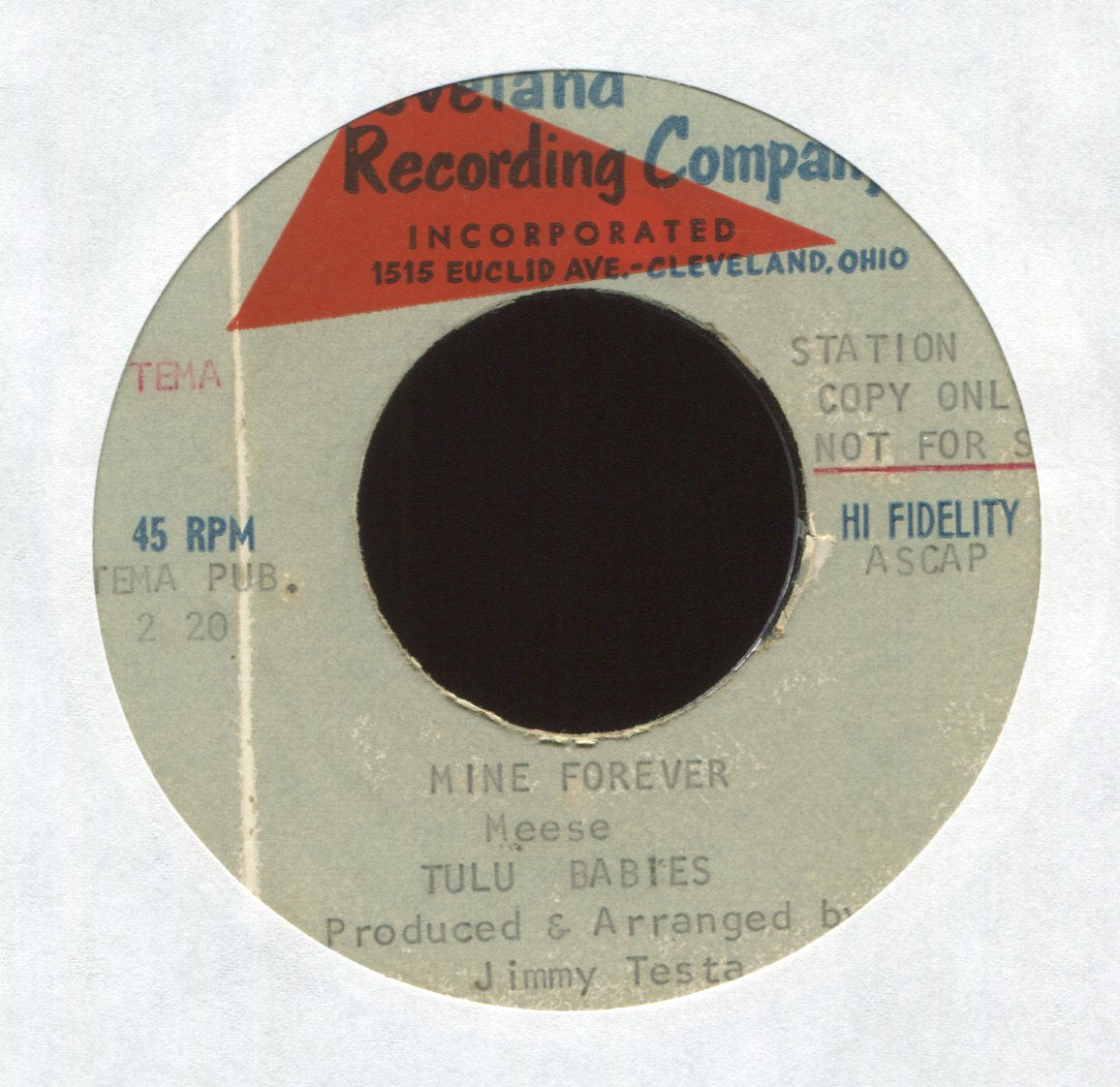 The Tulu Babies - Hurtin Kind Rare Cleveland Recording Company Garage Acetate 45