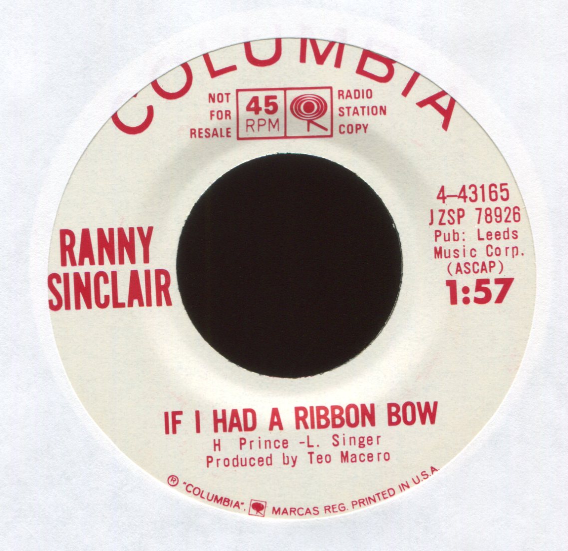 Ranny Sinclair - Fan The Flame on Columbia Promo Mod Soul Jazz 45