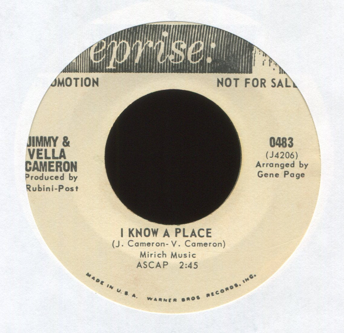 Jimmie & Vella Cameron - Lovin' You Is Such A Groove on Reprise Promo Northern Soul 45