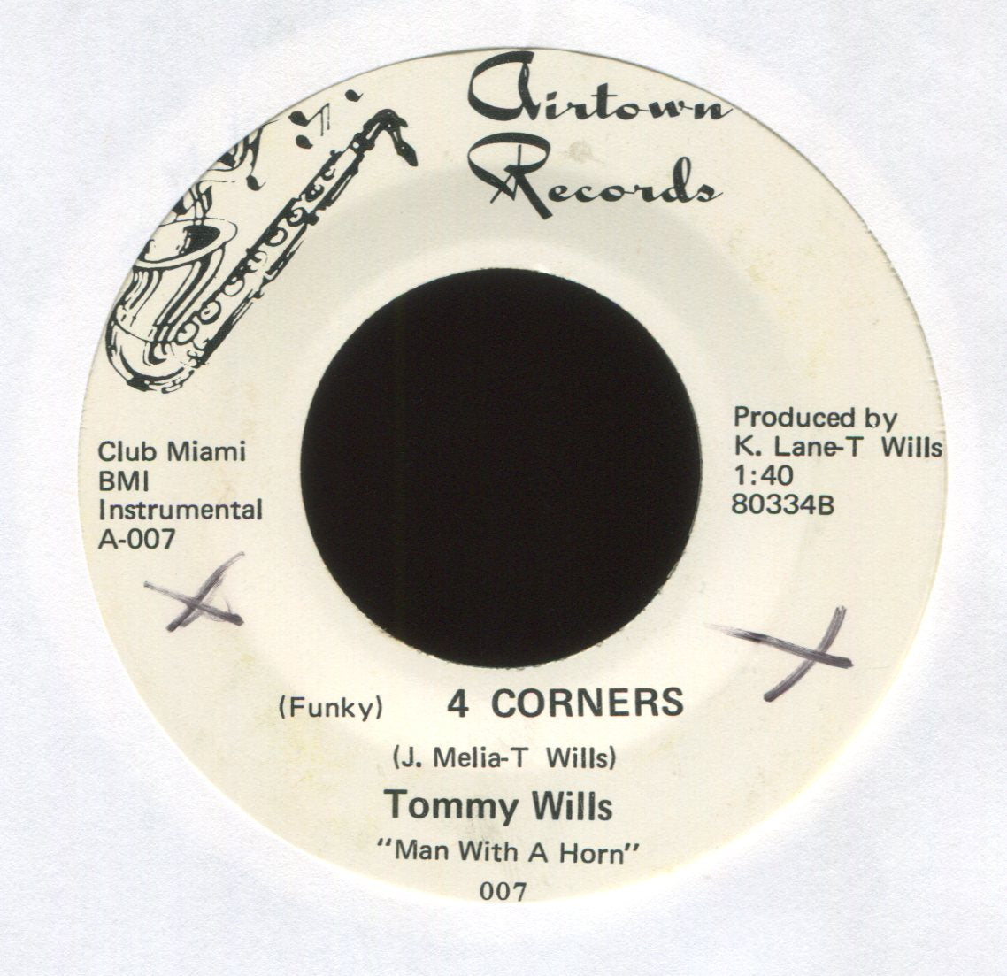 Tommy Wills - (Funky) 4 Corners on Airtown Promo Funk 45