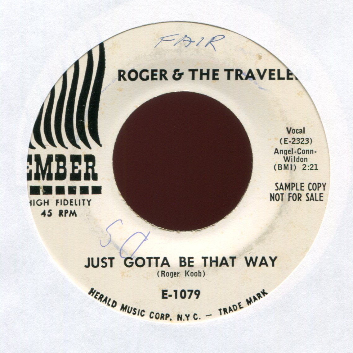 Roger & The Travelers - You're Daddy's Little Girl on Ember Promo R&B Doo Wop 45