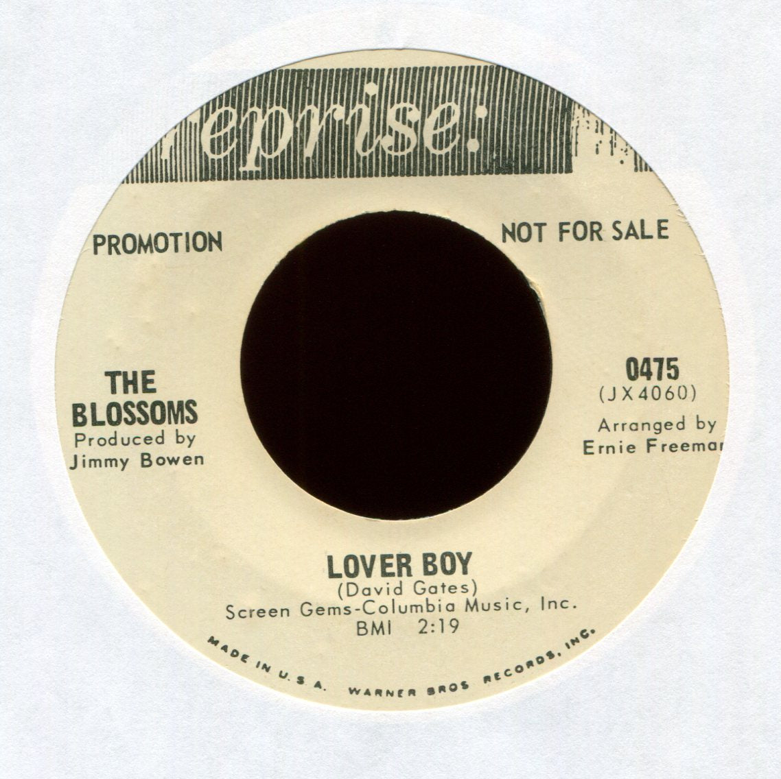 The Blossoms - Lover Boy on Reprise Promo Northern Soul 45