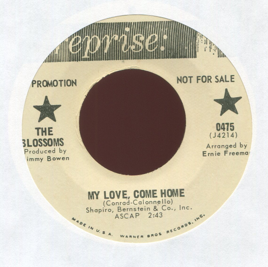 The Blossoms - Lover Boy on Reprise Promo Northern Soul 45