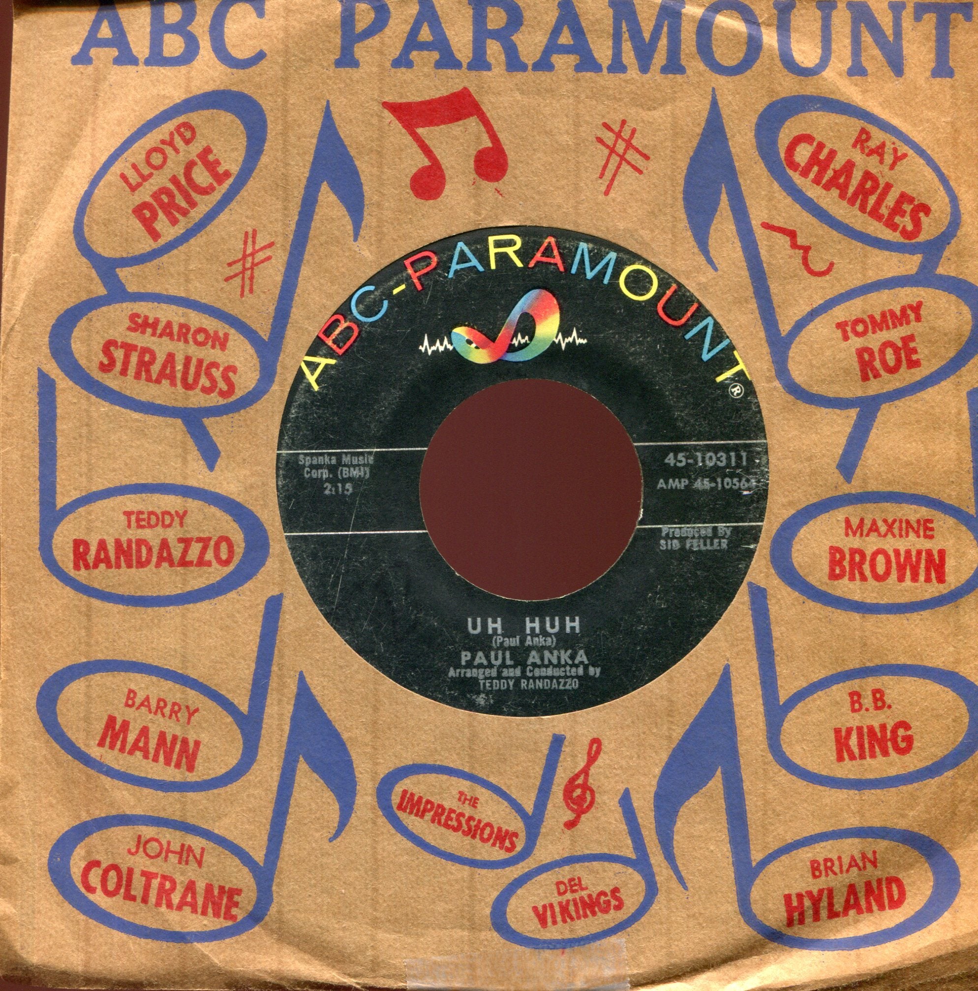 Paul Anka - Uh Huh on ABC Paramount New Breed R&B 45