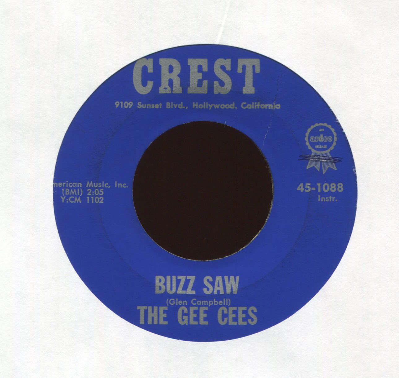 The Gee-Cees - Buzz Saw on Crest Instro Rockabilly 45