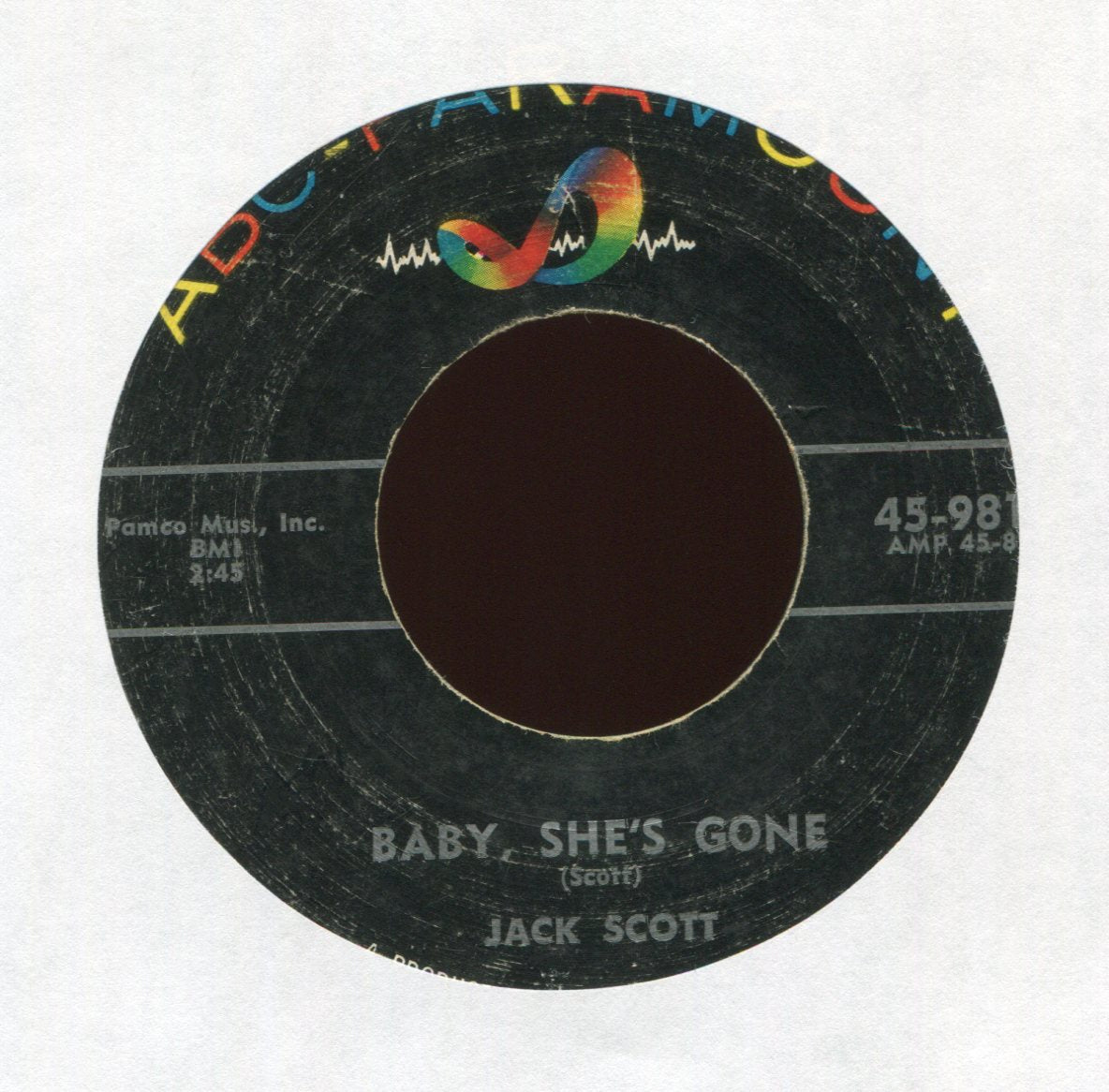 Jack Scott - Baby, She's Gone on ABC Paramount Rockabilly 45